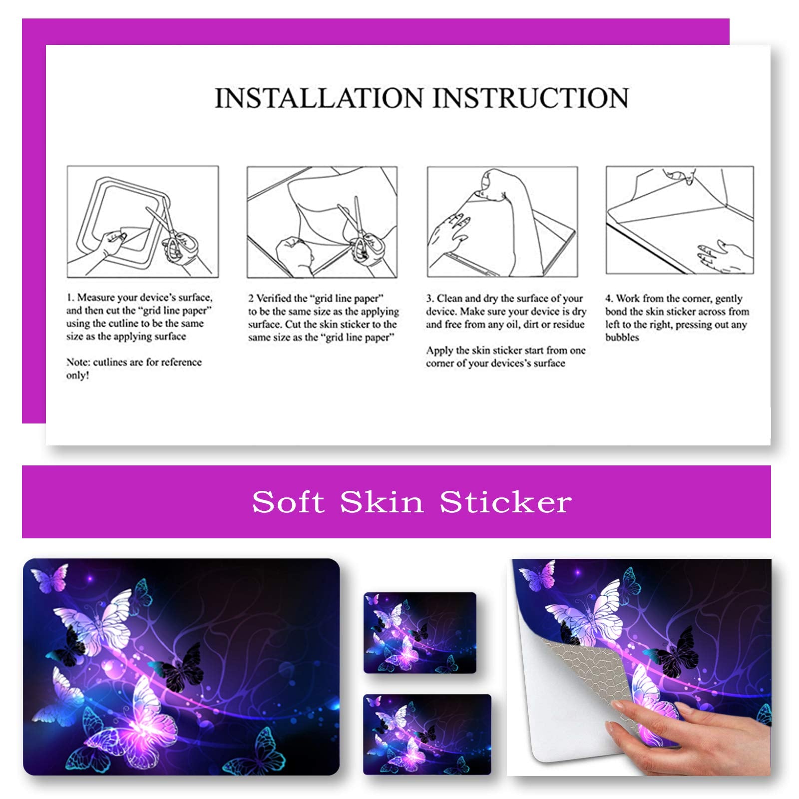 Laptop Skin Sticker Decal,12'' 13'' 13.3'' 14'' 15'' 15.4'' 15.6 Inch Laptop Skin Sticker Cover Art Protector Notebook (2 Wrist