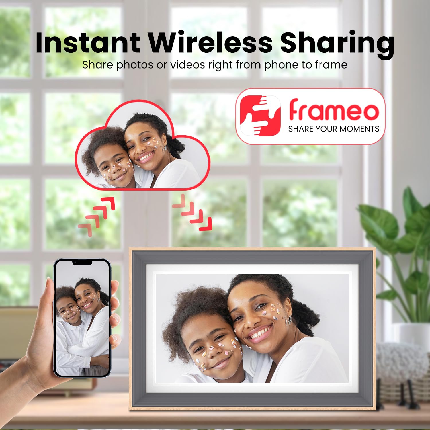 Frameo Digital Picture Frame  15.6Inch Digital Photo Frame With 1920 * 1080 Ips Touch Screen Fhd Disply,Built In 32Gb Storage,Wa