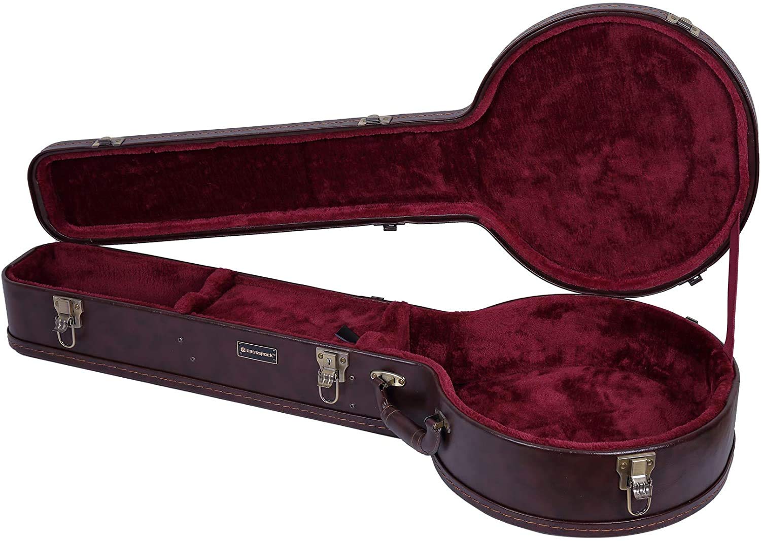Crossrock CRW600BJBR Wooden Case for 5-String Resonator Banjo, Vintage Brown
