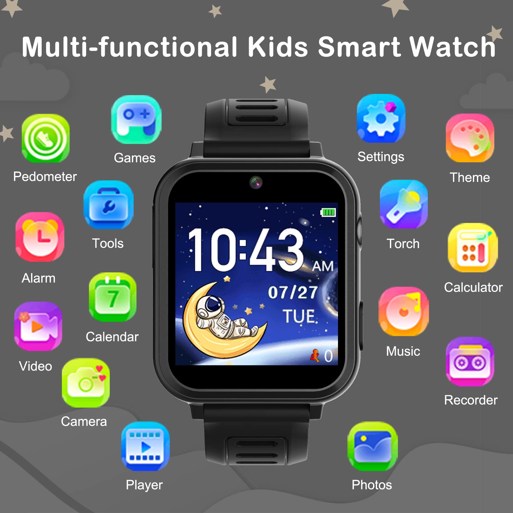 Phyulls Smart Watch For Kids, Smart Watch Toys With 39 Games Camera Video Recorder Music Alarm Calculator Calendar Flashlight St