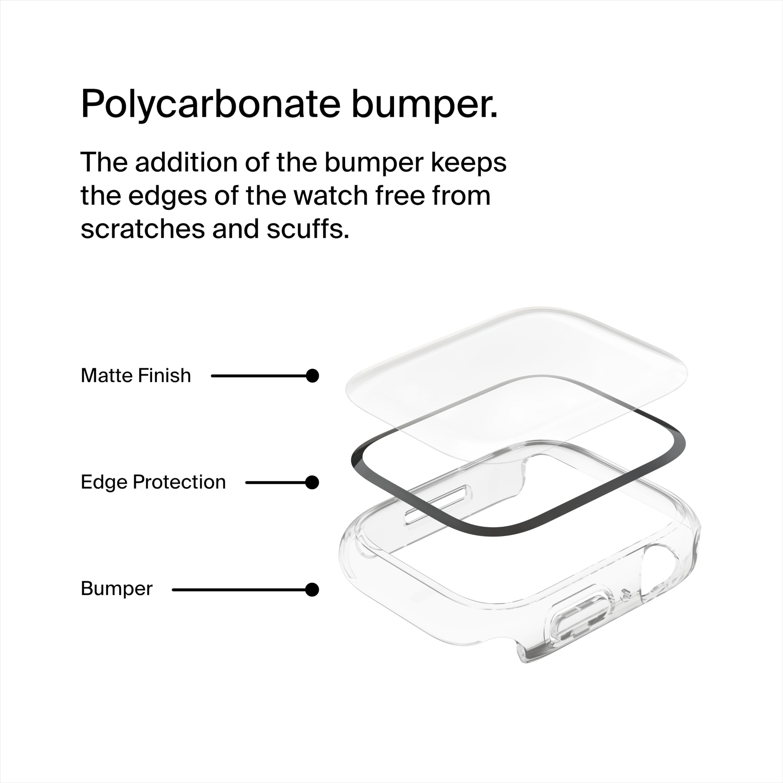 Belkin Screenforce Apple Watch Case   Bumper Case & Tempered Glass Screen Protector For 44Mm & 45Mm Apple Watch Series 9, 8, 7,