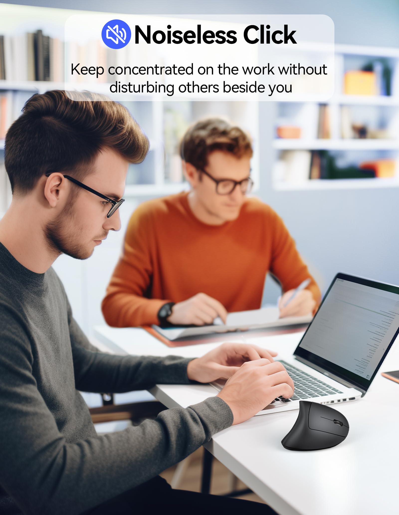 Tecknet Ergonomic Mouse, Rechargeable Vertical Ergo Mouse Wireless 800 4800 Levels 5 Adjustable Dpi, Silent 2.4Ghz Optical Carpal Tunnel Mouse For Right Hand, Usb Wireless Mouse For Laptop, Pc
