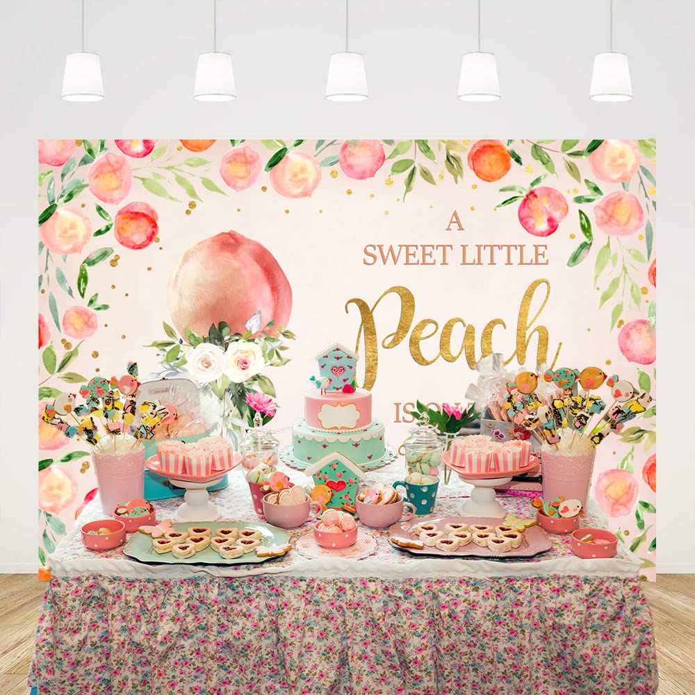 Ticuenicoa A Sweet Little Peach Is On The Way Backdrop For Baby Shower Pink Peach Photography Background For Babyshower It'S A Girl Backdrops Oh Baby Banner For Girl Birthday Photo Booth Props 5X3Ft