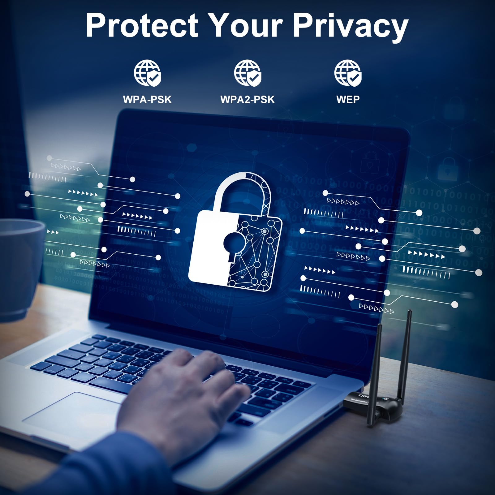 Wireless Wifi Adapter For Desktop Pc   Qgoo Ac1300Mbps Usb 3.0 Network Dongle With 5Dbi High Gain Dual Antennas, Dual Band 2.4G/