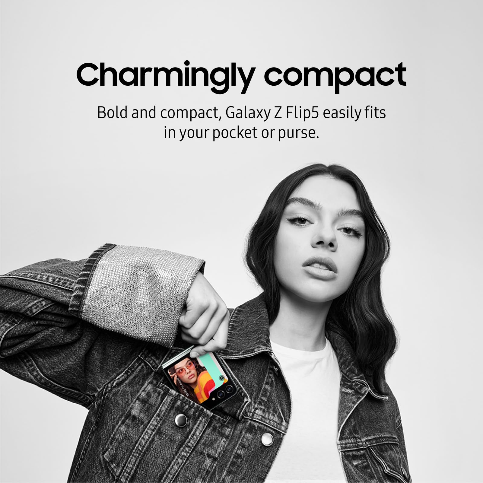 Samsung Galaxy Z Flip5 Ai Phone, 256 Gb Unlocked Android Smartphone, Compact, Foldable Design, One-Hand Control, Best Selfies, F