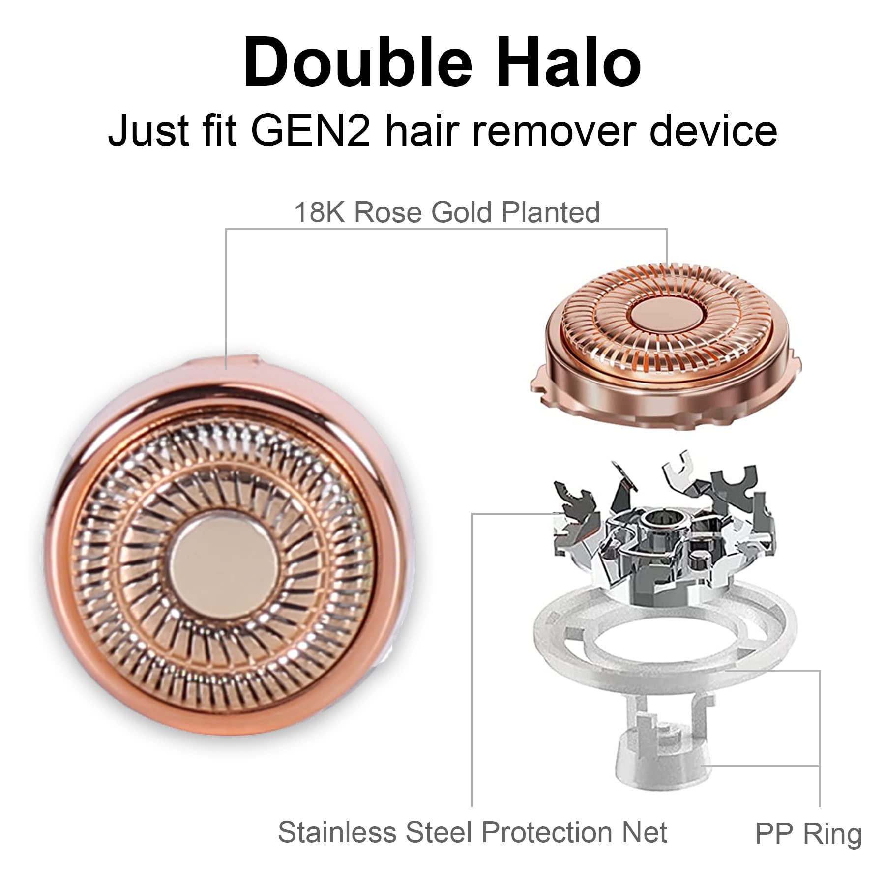 Co2Crea Hard Case And Replacement Head Compatible With Finishing Touch Flawless Facial Hair Remover Electric Face Razor Women (P