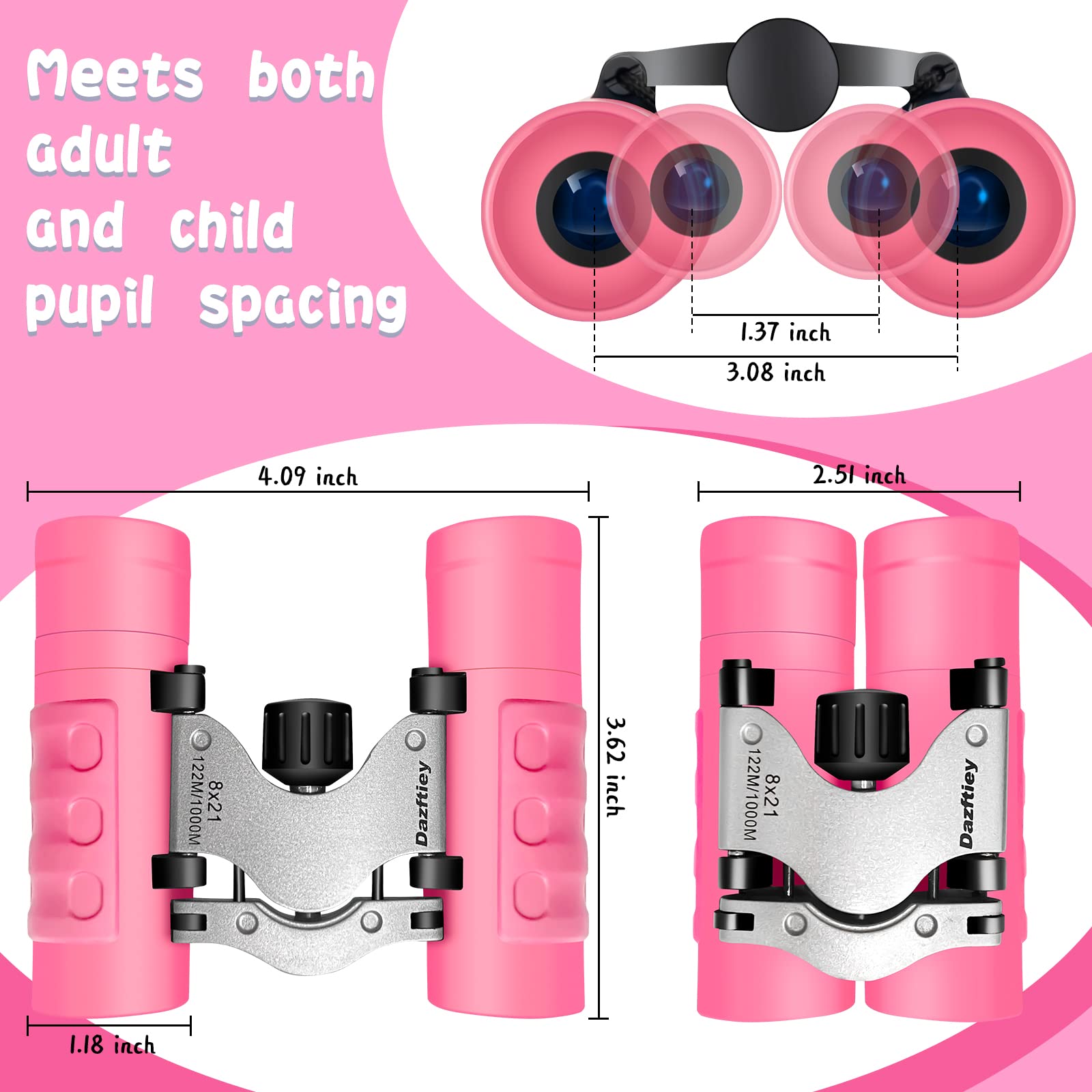 Binoculars For Kids,Dazftiey 8X21 High Resolution Shockproof Lightweight Binoculars Compact Kids Binoculars For 3 12 Years Boys