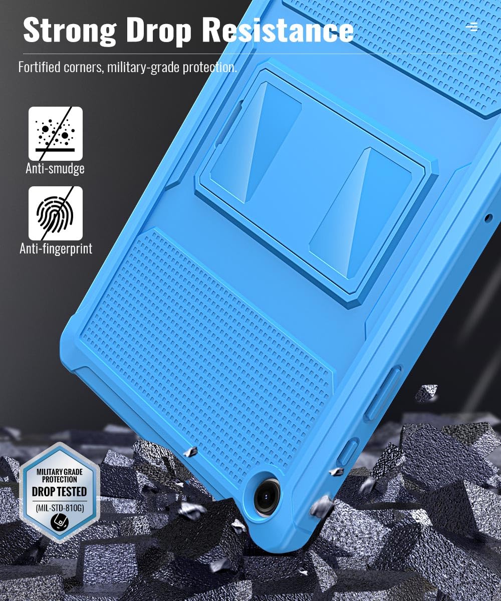 MoKo Case Fit Galaxy Tab A9 Plus 11 Inch 2023 (SM X210/X216/X218), Shockproof Full Body Rugged Stand Back Cover Built in Screen Protector Fit Galaxy Tab A9+ 11' 2023, Blue Wave