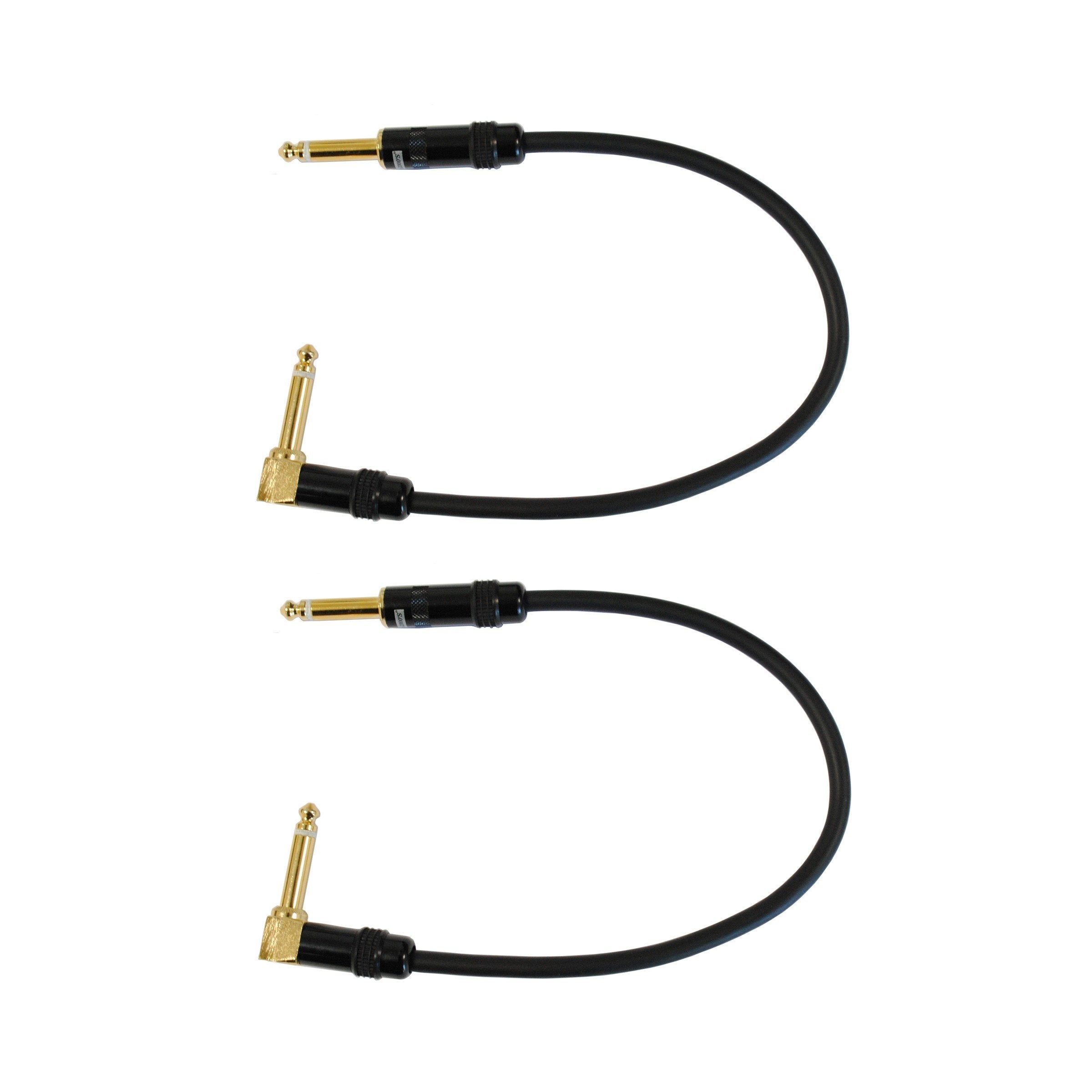 Audio2000'S C28001P2 1Ft 1/4'' Ts Right Angle To 1/4'' Ts Cable (2 Pack)