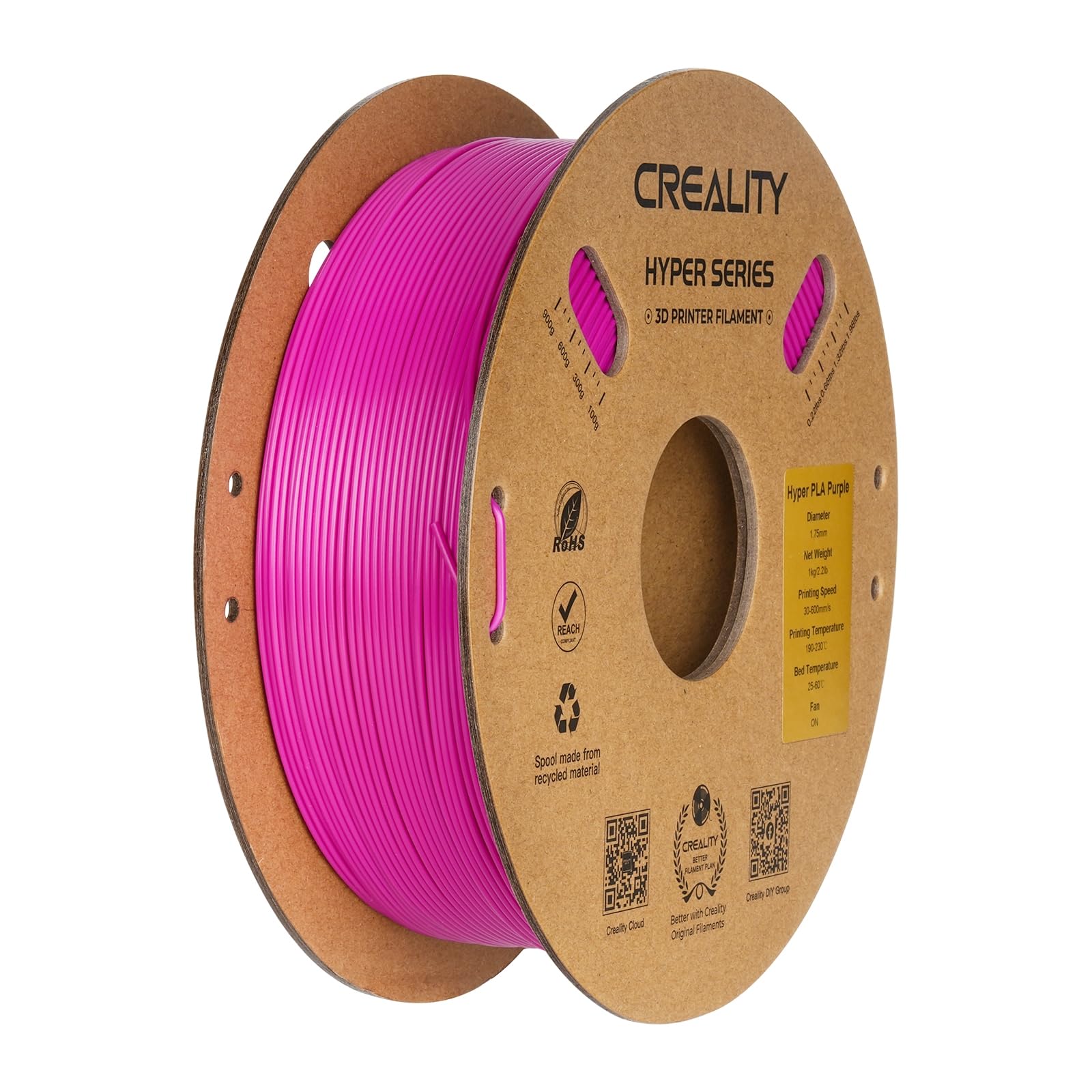 Comgrow Hyper Filament Pla Purple,10X Faster Print, High Speed 30 600Mm/S 3D Printer Filament, For Creality K1, K1 Max, Bambu La