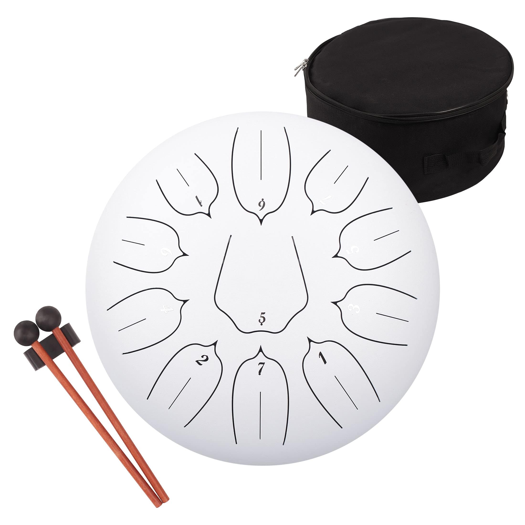 Lomuty Steel Tongue Drum 12 Inch 11 Notes Tongue Drums For Adults, Steel Drum With Bag, Music Book, Mallets, Finger Picks, Handp