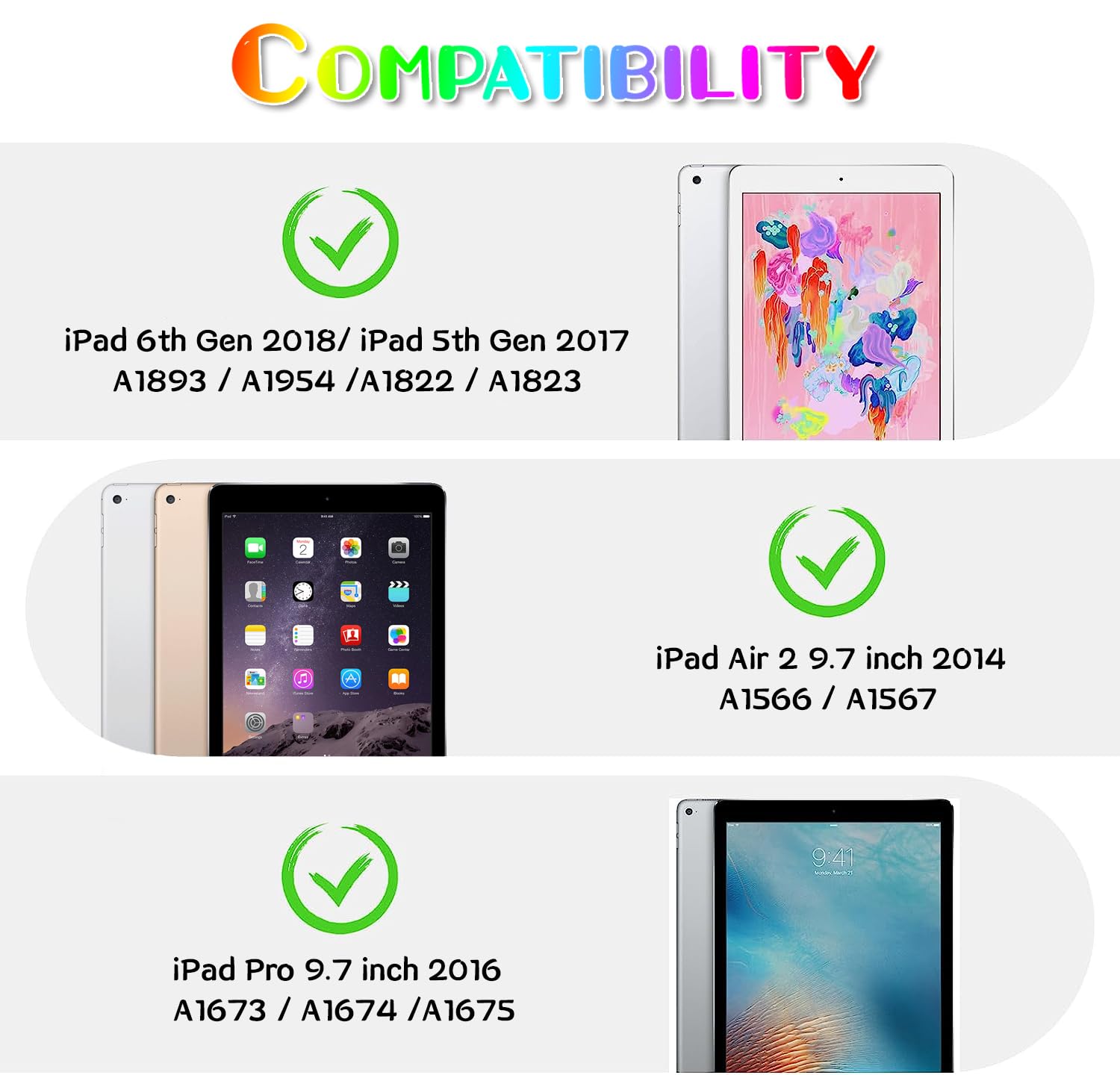 Dreamerx Kids Case For Ipad 9.7'' 2018 2017/Ipad Air 2/Pro 9.7   Shockproof Rugged Butterfly Ipad Case 6Th Generation/5Th Gen Wi