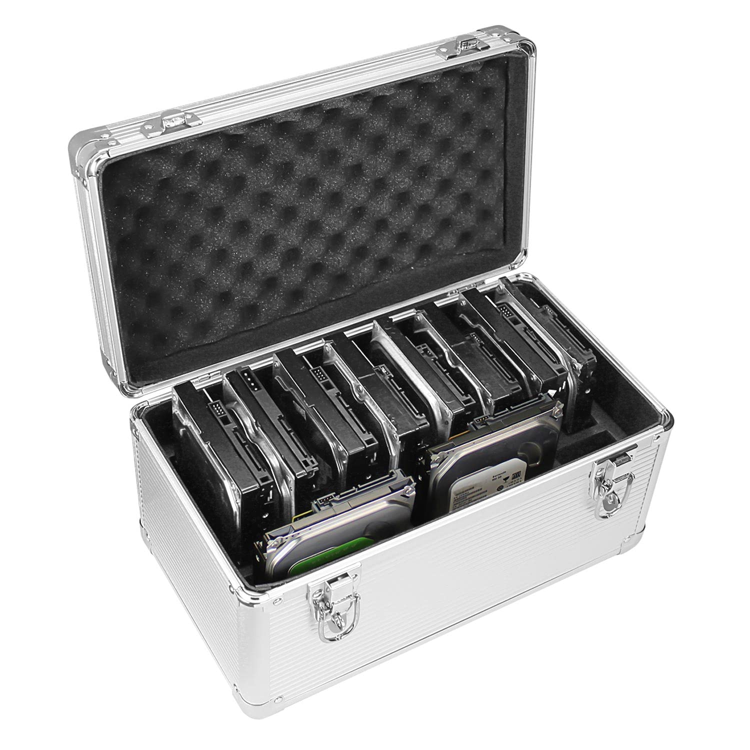 Glotrends B10 10 Slot Storage Box For 3.5 Inch Internal Hard Disk, Portable Design For Carrying And Transportation, Ip65 Water R