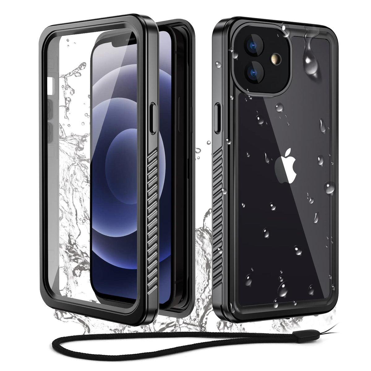 Wifort For Iphone 12 Waterproof Case   Built In Screen Protector Water Resistant Cover Protective Drop Protection Hard, Shockpro