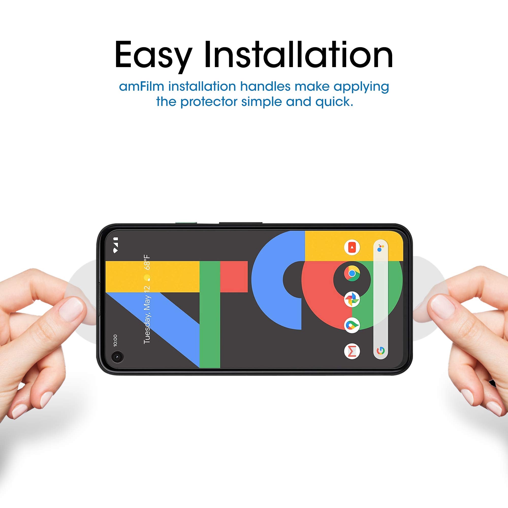 Amfilm (3 Pack) 5.8 Inch Tempered Glass Screen Protector For Google Pixel 4A, 0.26Mm Thickness Hd Clear, Anti-Scratch Bubbles-Fr