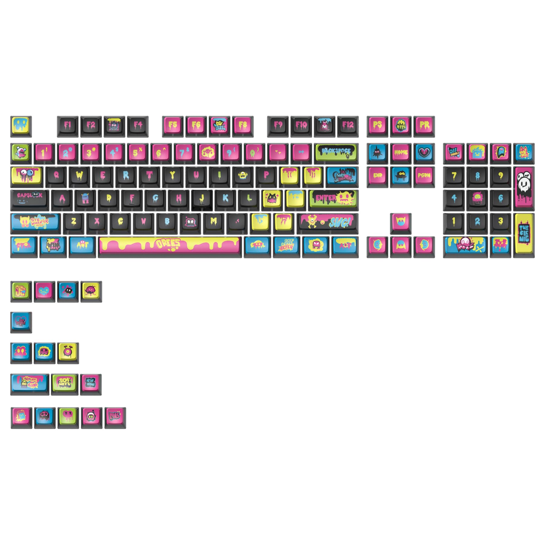 Fogruaden Pudding Keycaps 60 Percent, 120 Dye Sublimation Keycaps Set, Asa Profile Custom Keycaps For Cherry Gateron Mx Switches