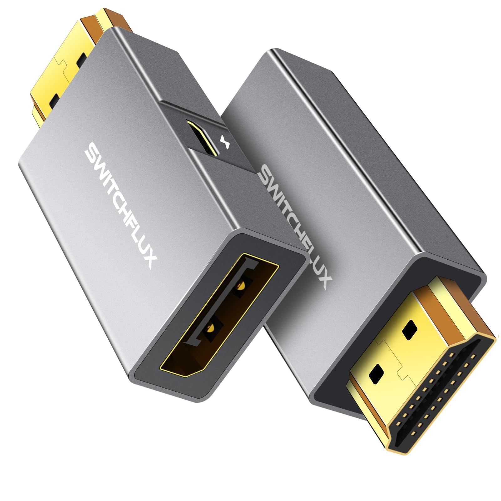 Switchflux Hdmi To Displayport Adapter [1 Pack], 4K@60Hz Hdmi To Displayport Converter, Aluminium Hdmi Male To Dp Female Adapter