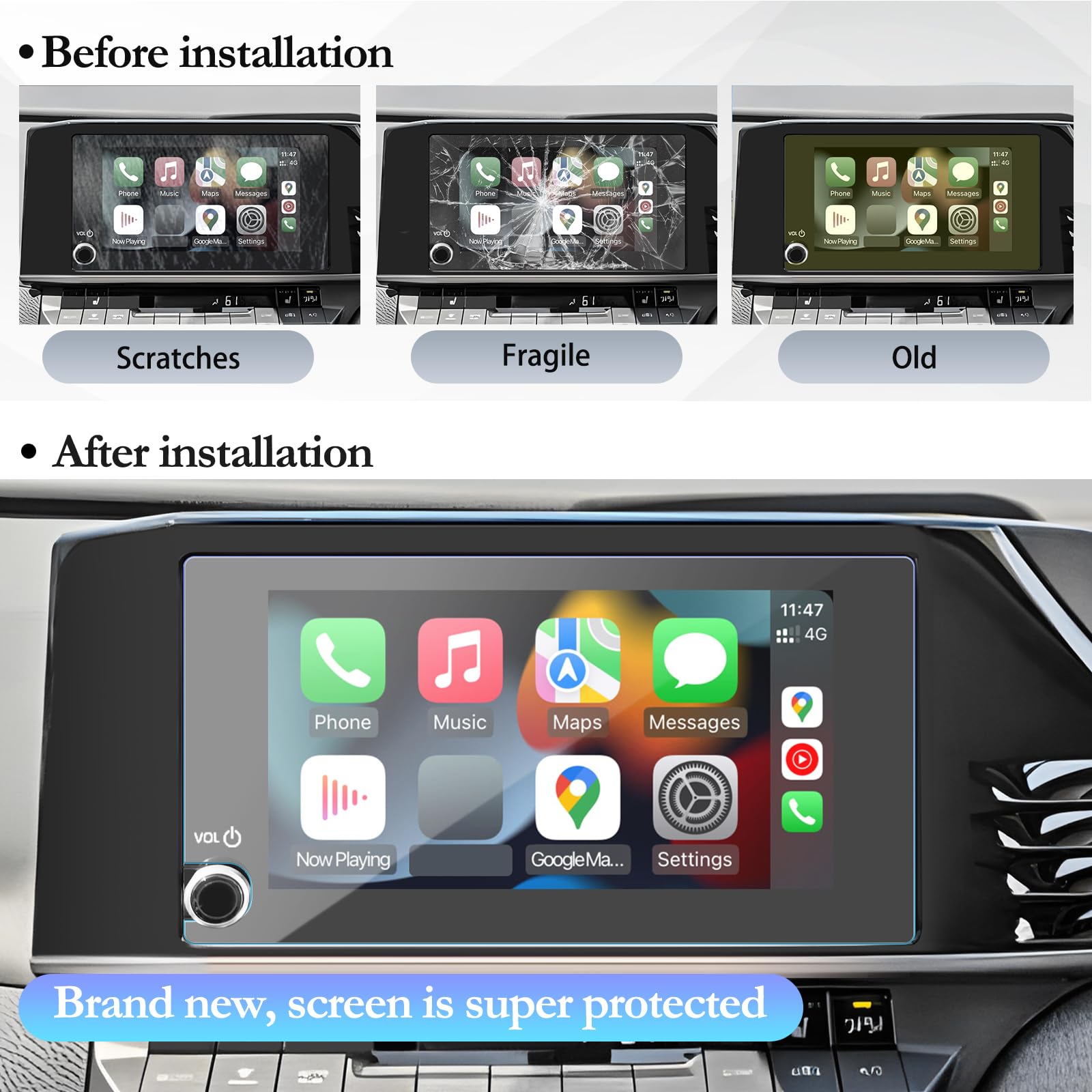 Sktu For 2025 Toyota Camry Screen Protector 8 Inch For 2025 Toyota Camry Le/Se 8 Inch Navigation Display 2025 Camry Accessories 2025 Camry Xv80 Tempered Glass 9H Hardness Hd Clear