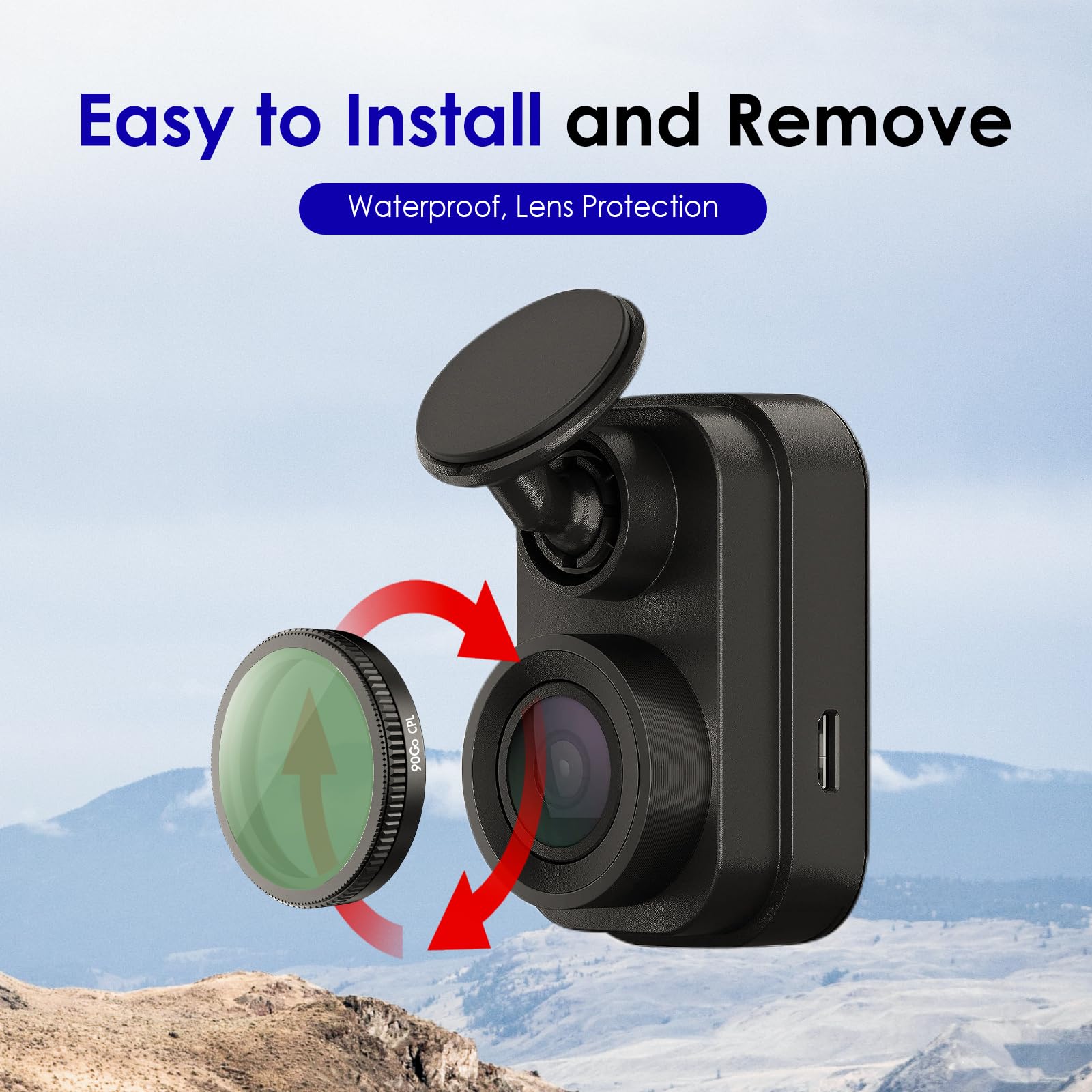 90Go 30Mm Circular Polarizer Filter,Ultimate Cpl Filter,Lens Protection For Garmin Mini 2,47,57,67W,Dash Cam