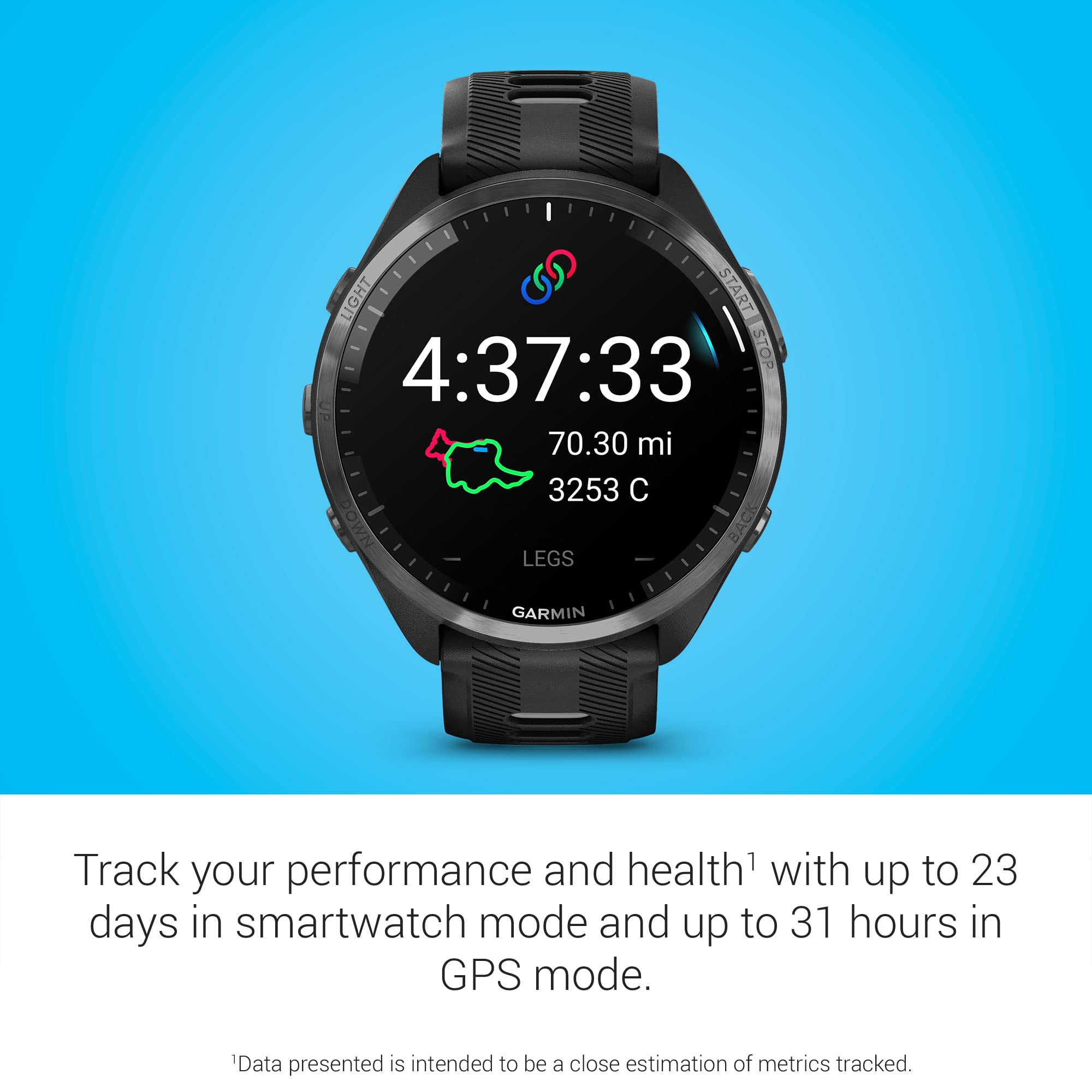 Garmin Forerunner 965 Running Smartwatch, Colorful Amoled Display, Training Metrics And Recovery Insights, Black And Powder Gray