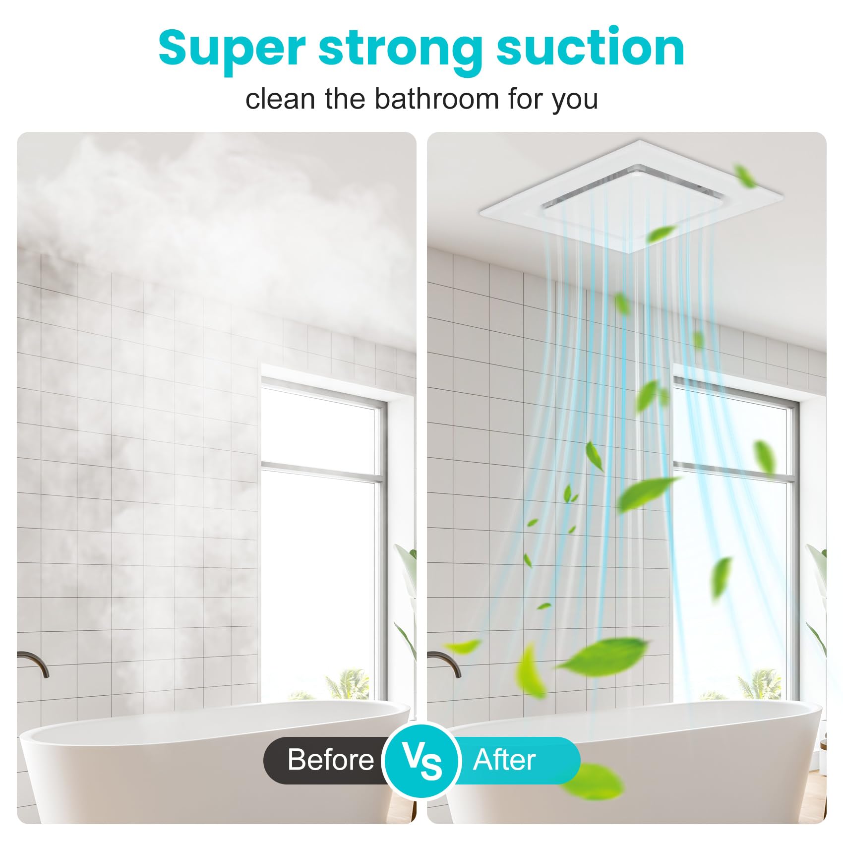 Orsong Bathroom Exhaust Fan Without Light,11 Inch Hole Size,28W Pure Copper Motor,130 Cfm 1.0 Sones Quiet Ceiling Exhaust Fan,4