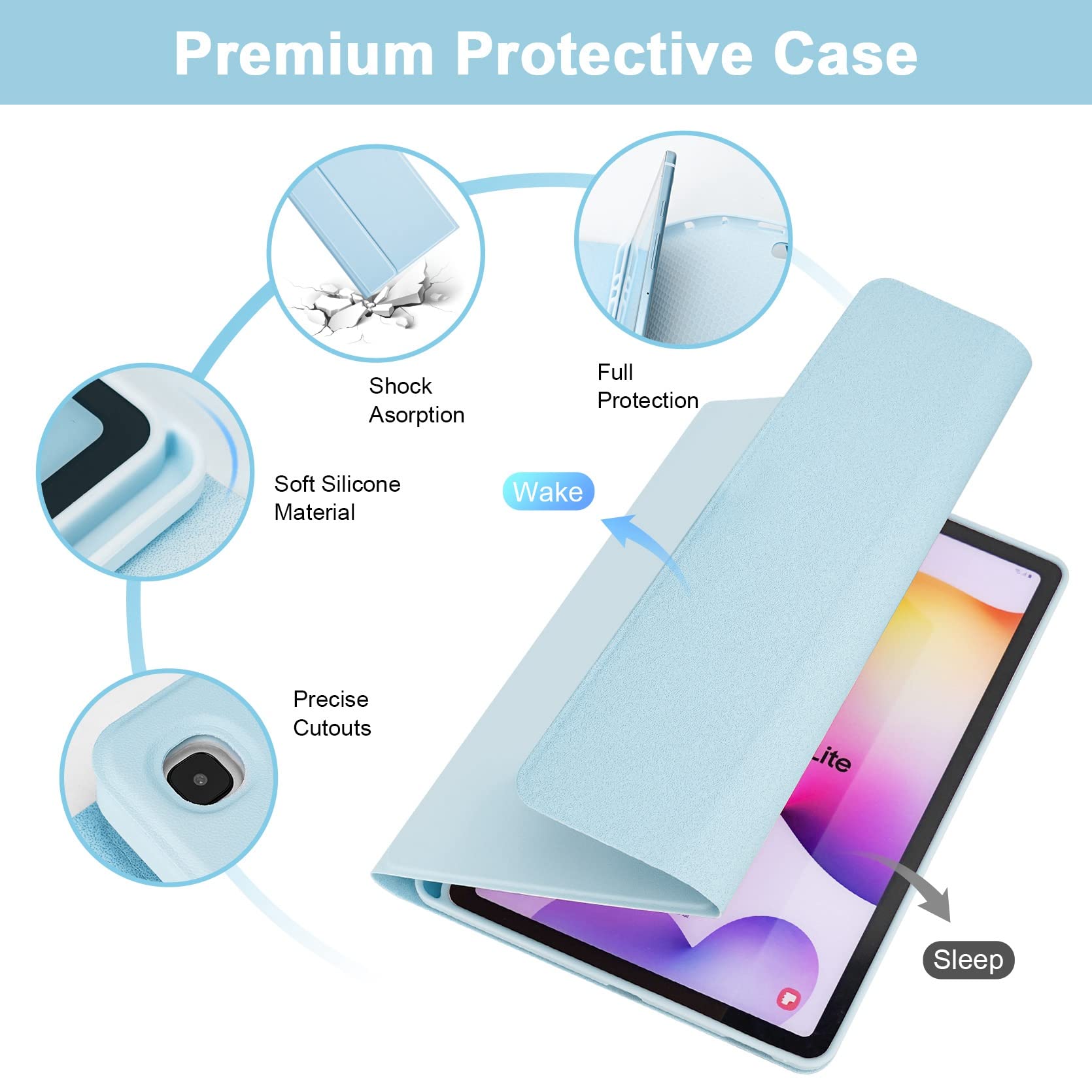 Lama Backlit Keyboard Case For Samsung Galaxy S6 Lite 10.4'' Case With Keyboard, Detachable Keyboard Case With S Pen Holder For