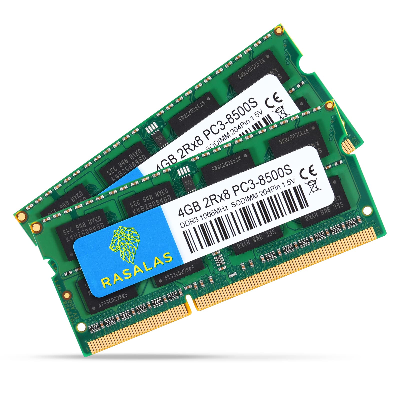 Rasalas 8Gb Kit (2 X 4Gb) Pc3 8500 Ddr3 1066 Mhz 1067 Mhz 8500S Sodimm Ram Laptop Memory Upgrade For Notebook 204Pin 1.5V Memory