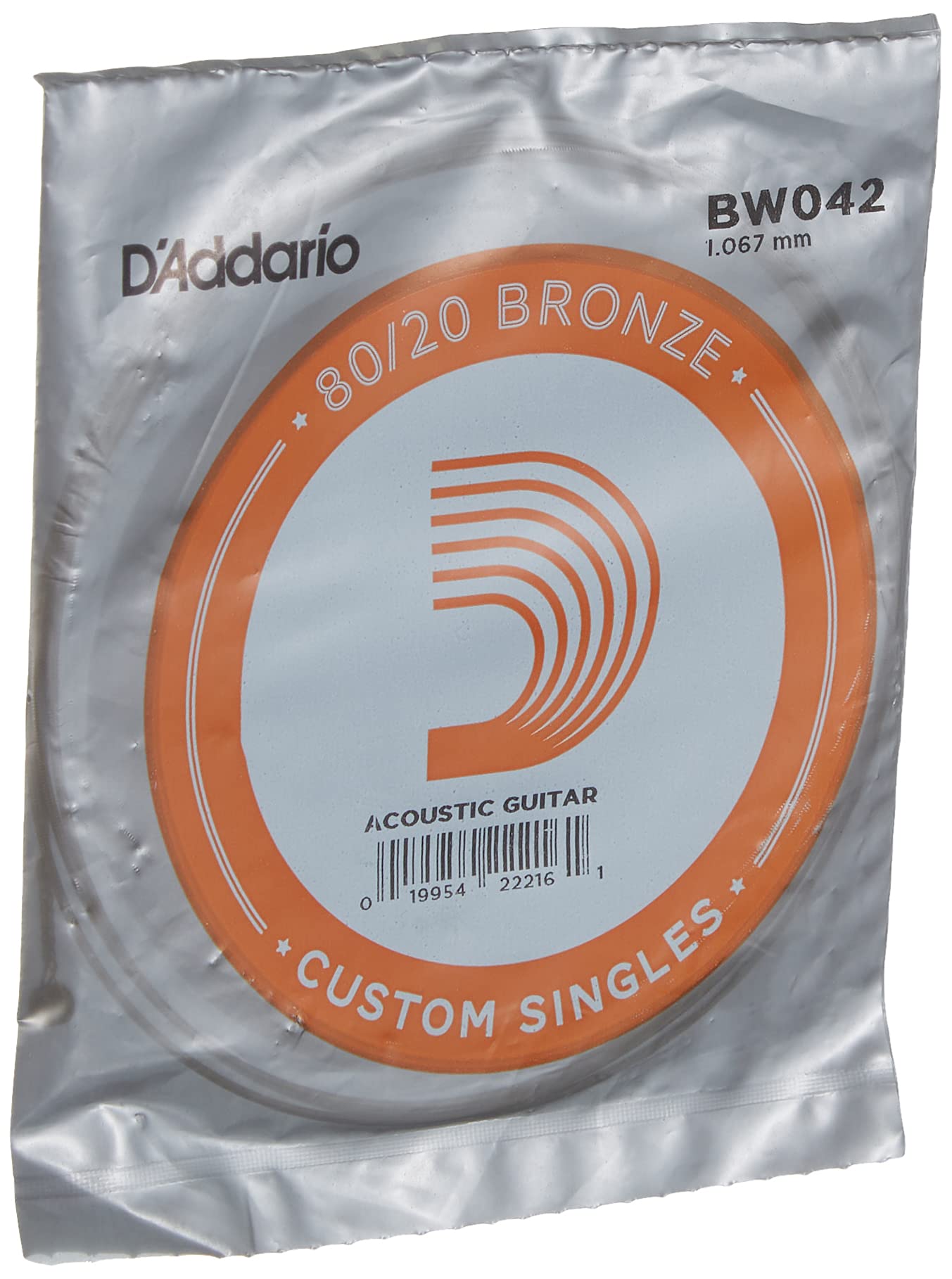 Daddario Bw042 Bronze Wound Acoustic Guitar Single String, .042