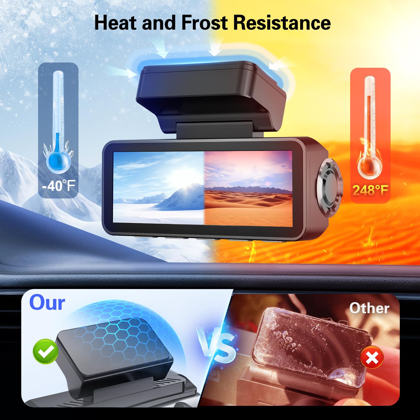 Pop Tech Adhesive Pad For Dash Cam: 4Pcs Sticky Pads For Dashcam Mount Front Rear   3M Vhb Double Sided Mounting Tape For Square