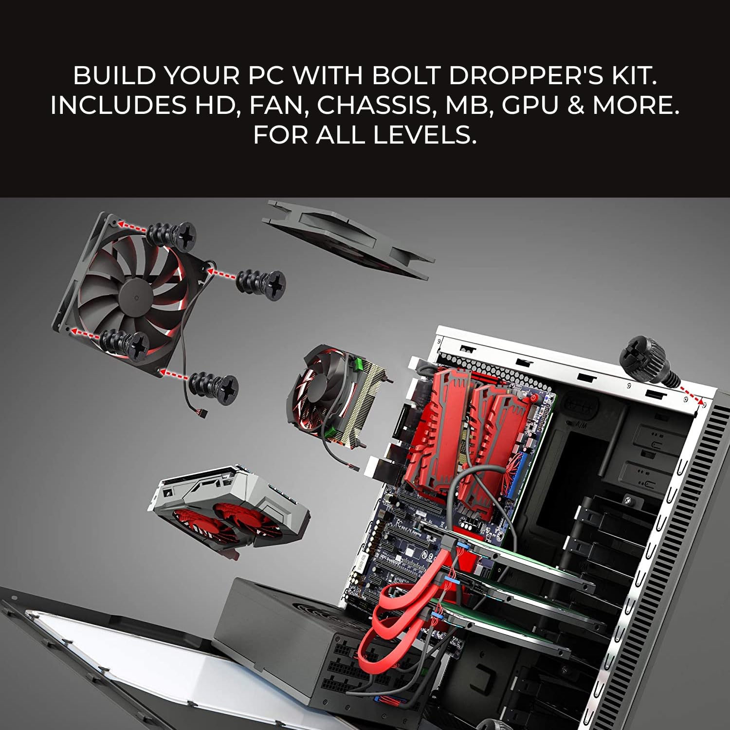 Bolt Dropper 502Pcs Computer Screw Assortment Kit   Standoffs Screws For Hdd Hard Drive, Fan, Chassis, Atx Case, Motherboard, Ca