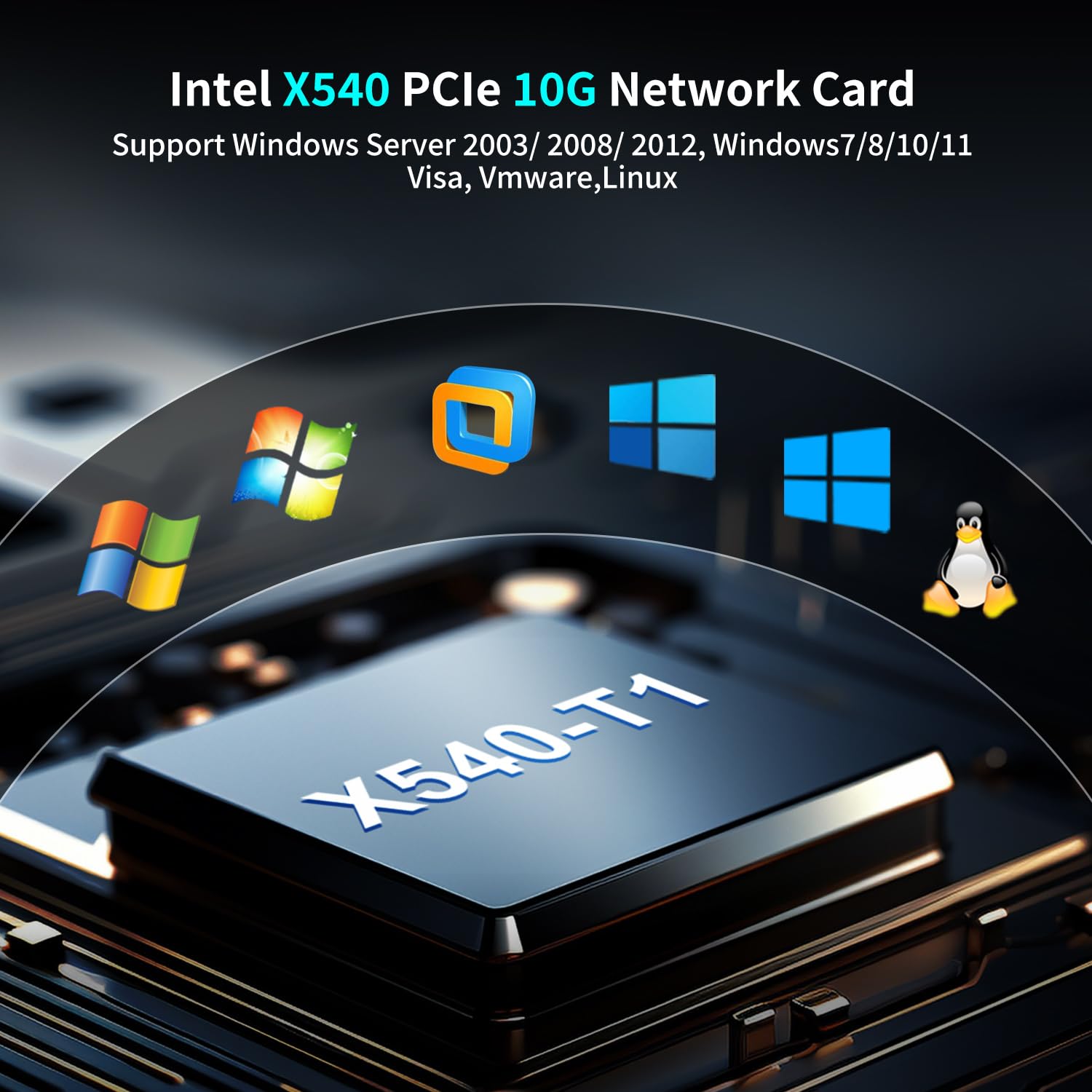 10Gb Base T Pci E Network Card, Intel X540 T1 Controller, Nicgiga 10Gbps Ethernet Adapter With 10Gbe Rj45 Port , 10G Nic Card, S