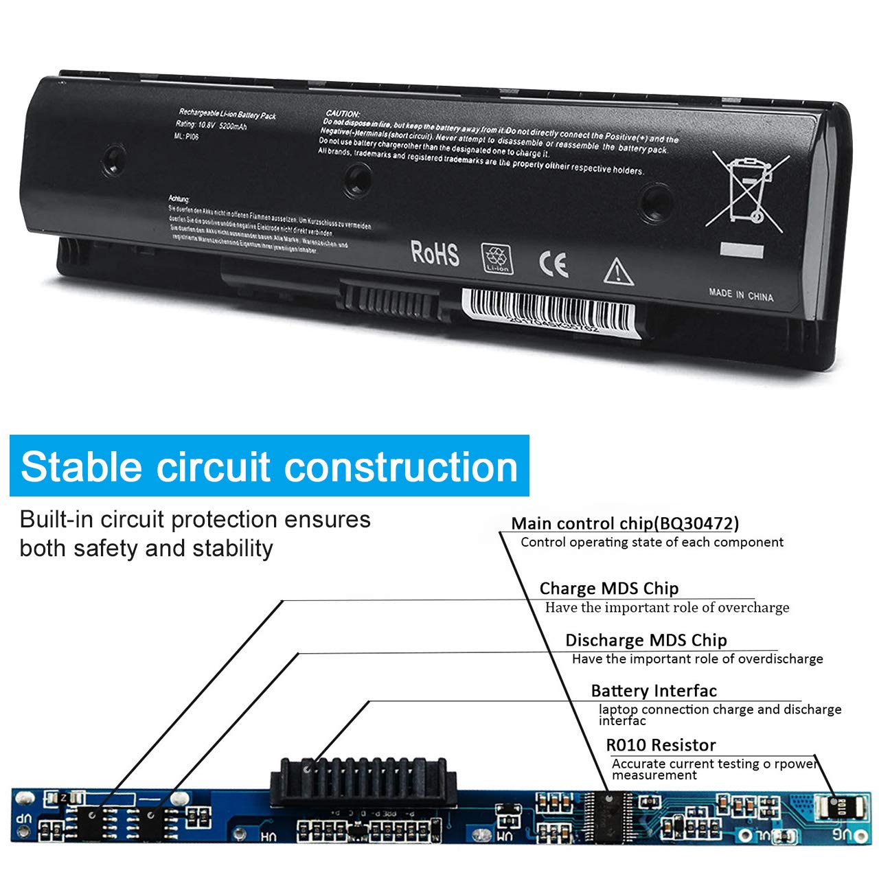 P106 P109 710417 001 Laptop Battery For Hp Pi06 P106 710416 001 Envy Pavilion Touchsmart 14 15 17 Notebook Hp Pavilion 17 17 E01