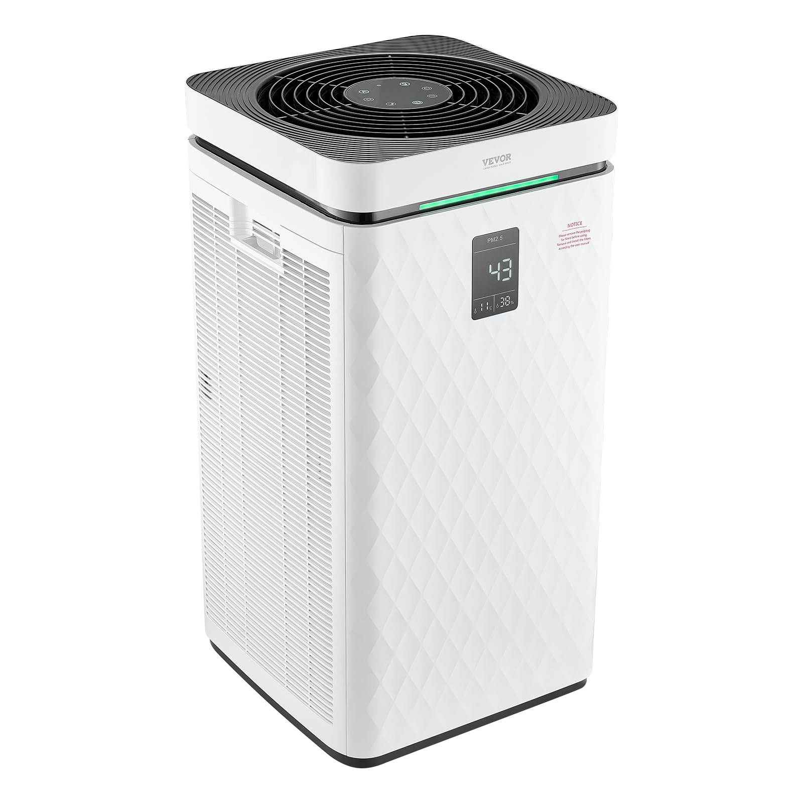 VEVOR Air Purifier for Bedroom Home, H13 HEPA Layer, 3139 ft/h Smart Air Purifier with Speed Control & Child Lock Guard, Efficie