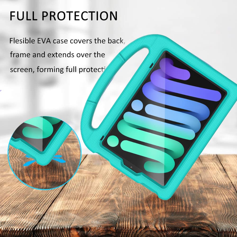 Ipad Mini 6 Case For Kids 2021 (6Th Generation), Lainergie Lightweight Shockproof Kid Proof Cover Built In Screen Protector With