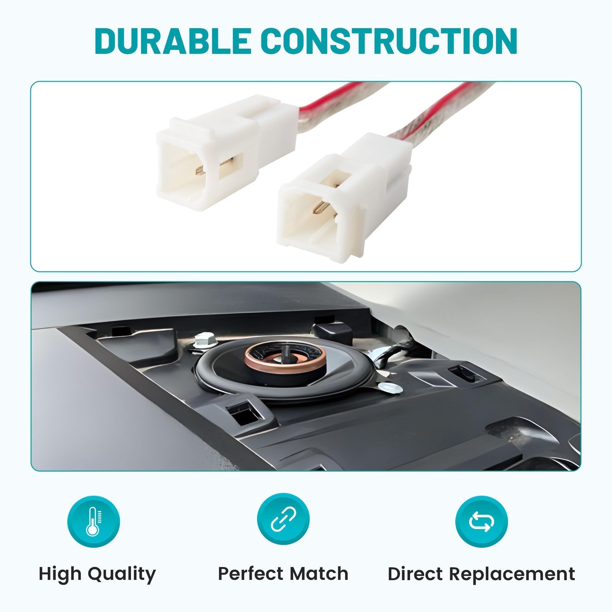 Nuith Front Dash Tweeters Speaker Harness For Select 2005 2022 Dodge/Jeep/Chrysler Aftermarket Dash Tweeters Audio Cable Connect