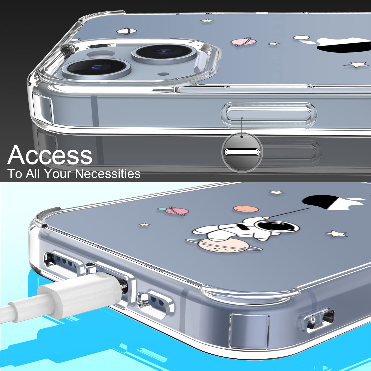 Luhouri Designed For Iphone 14 Case With Screen Protector - Slim Fit, Sturdy Clear Acrylic Cover For Women And Girls - Protectiv