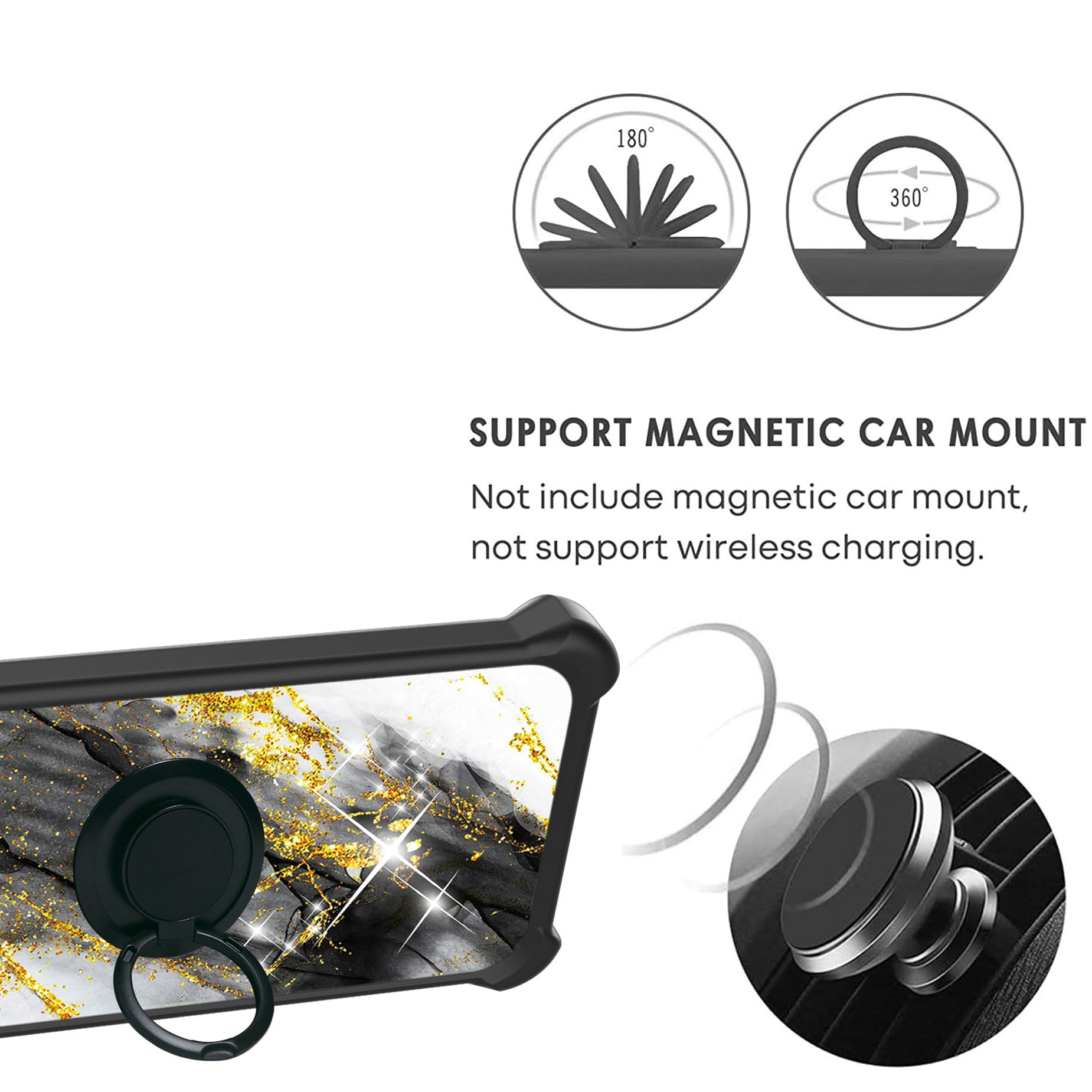 Aroepurt Nuu B20 Case Compatible With Nuu Mobile B20 Phone Case Cover [With Tempered Glass Screen Protector][Hard Pc + Soft Sili