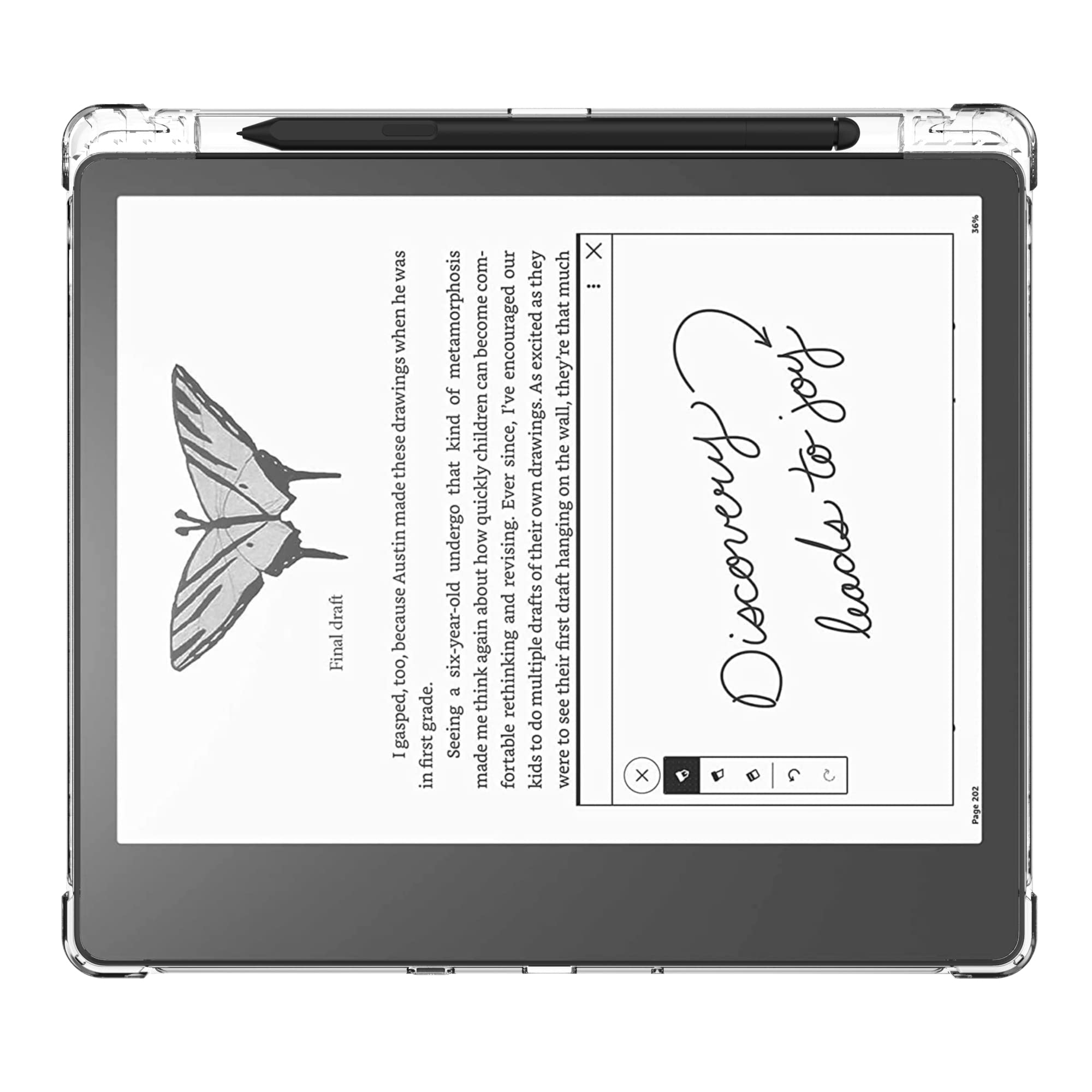 Clear Case Compatible With Kindle Scribe 10.2'' (2022 Release) Skin Cover With Pen Holder, [Lightweight] Silicone Slim Thin Soft