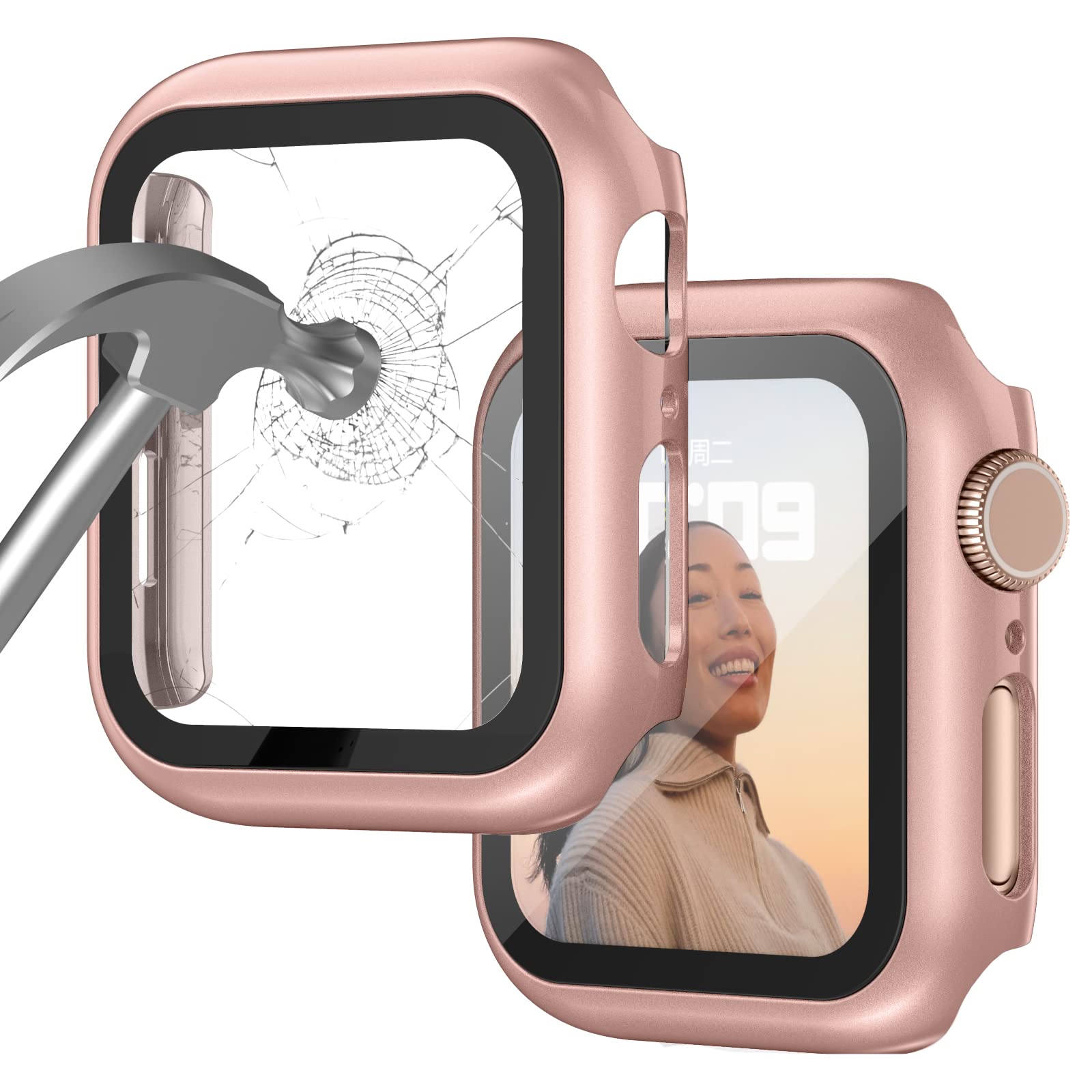 Case Compatible with Apple Watch Series 9 Series 8 Series 7 45mm with Built-in Tempered Glass Screen Protector, All-Around Ultra