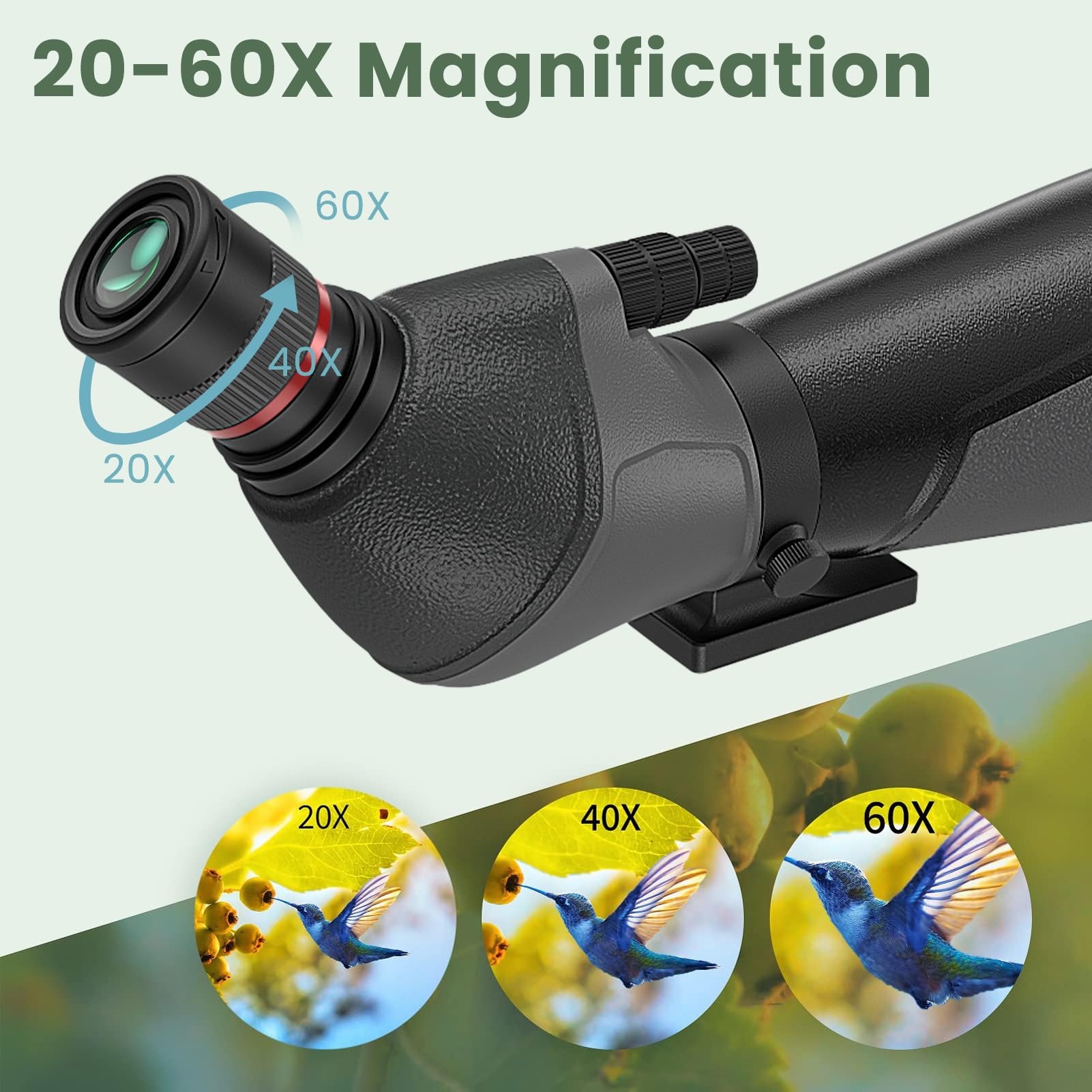 Gosky 20 60X85 Spotting Scope With Full Size Tripod, Phone Adapter And Cleaning Kit, Spotting Scopes For Bird Watching, Wildlife