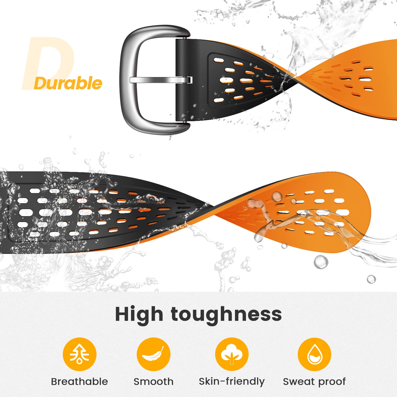 Cuzow Two In One Color Band For Garmin Approach S2/S4, Silicone Starp Replacement Watch Band For Garmin Approach S2/S4 Watch, Or