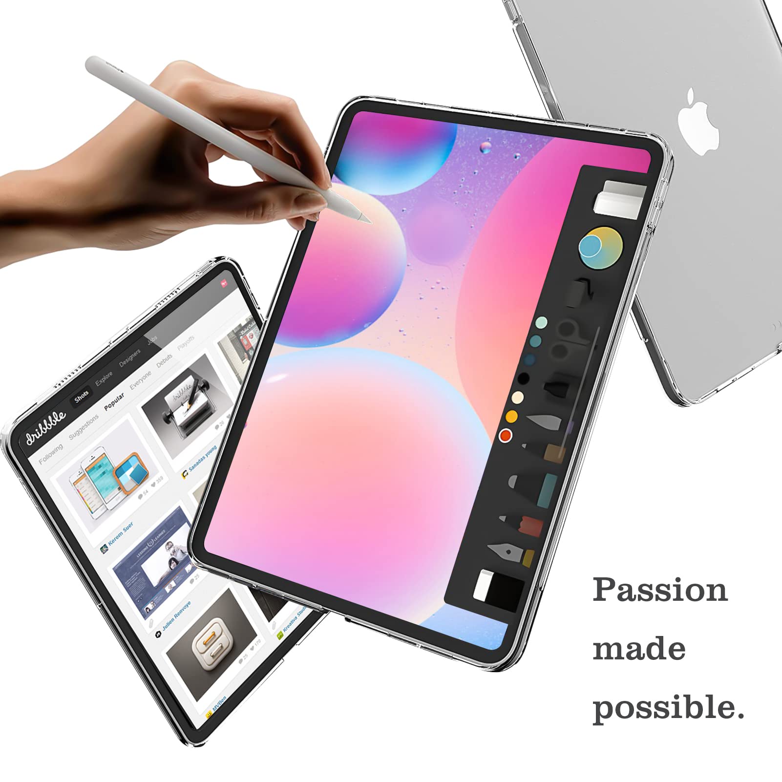 Oribox Clear Case For Ipad Pro 11 Inch (4Th/3Th/2Rd) Case,Tpu Back Cover For Ipad Case 11 Inch,Ipad Case For Man Women,Clear