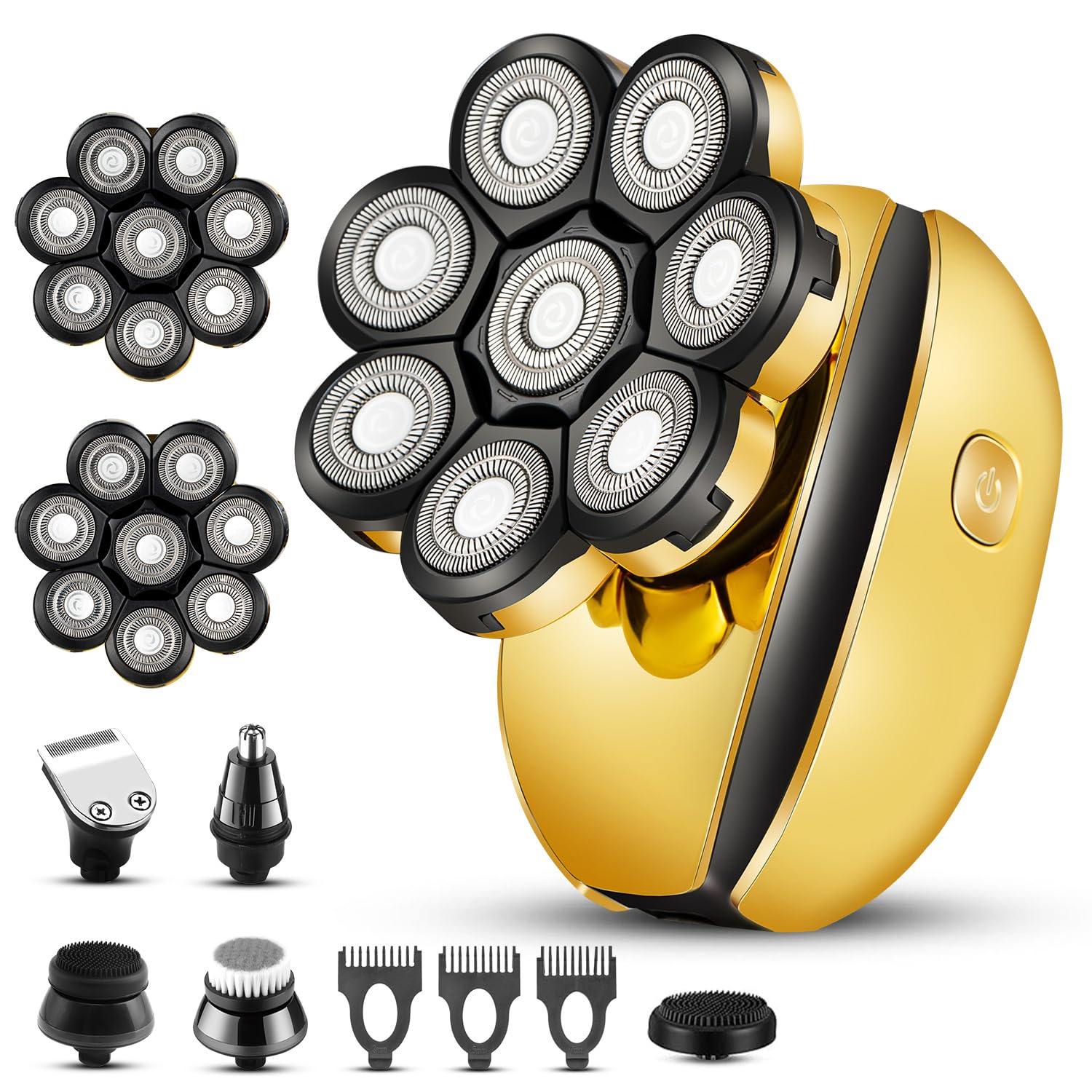 Electric Razor For Men Head Shavers For Bald Men Cordless Grooming Kit Waterproof Wet Dry Scalp Shaving Rechargeable Rotary Shav