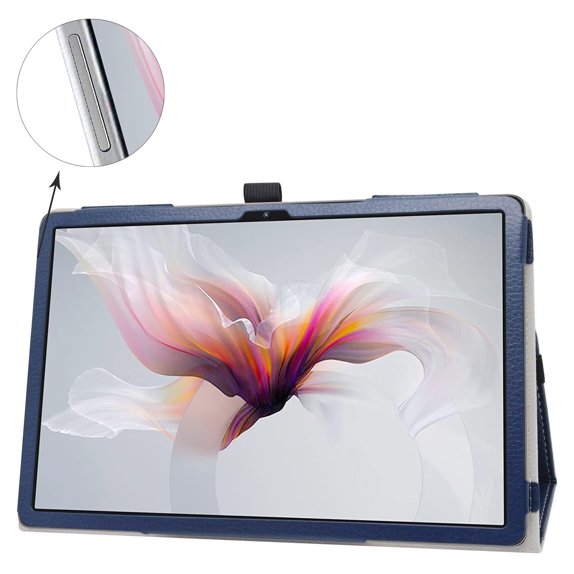 Bige For Blackview Tab 12 Case,Pu Leather Folio 2-Folding Stand Cover For Blackview Tab 12 10.1 Android Tablets,Dark Blue