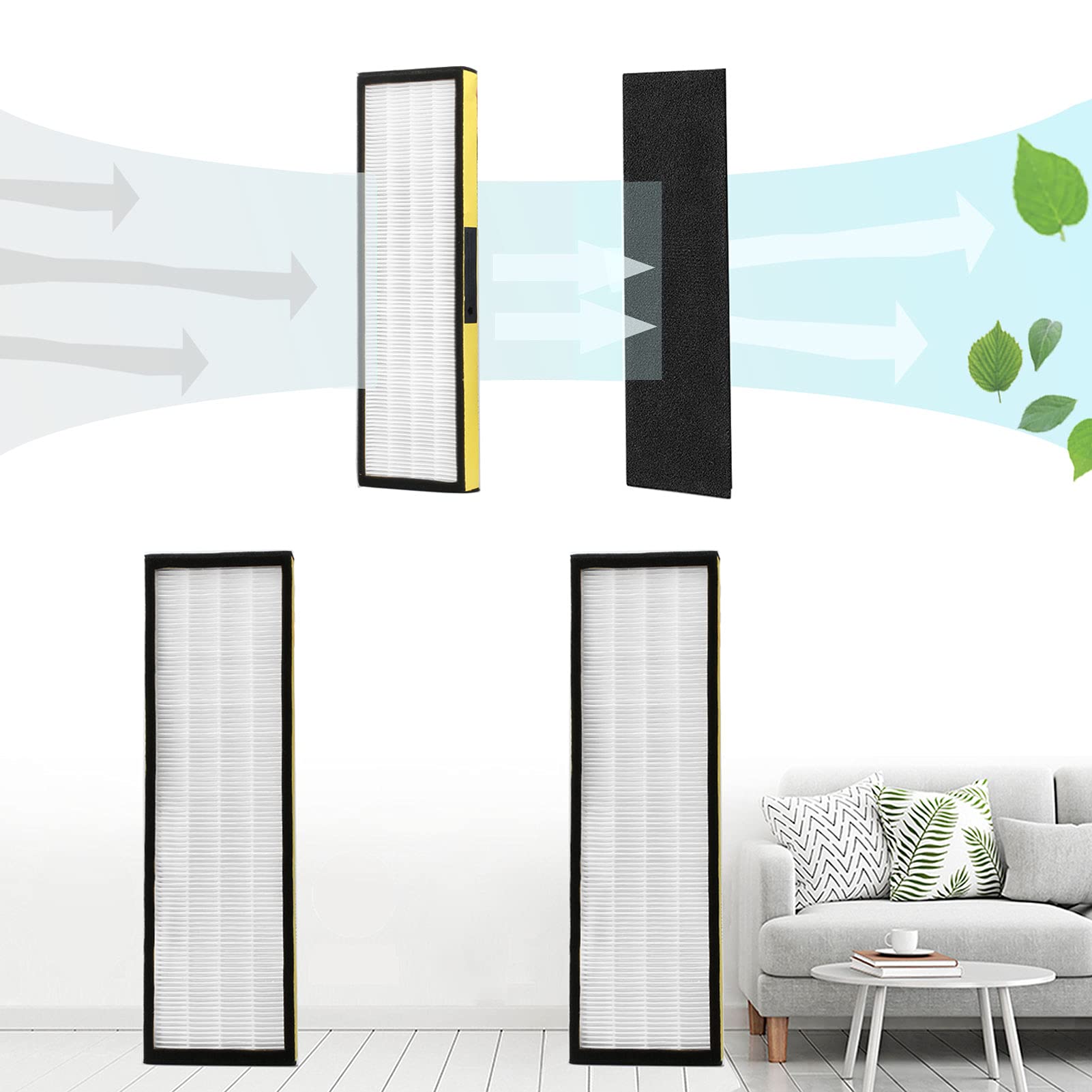 2 Pack Replacement Flt4825 Filter B With 10 Pack Carbon Pre Filters Compatible With Guardian Ac4825, Ac4300Bptca, Ac4900Ca, Ac48