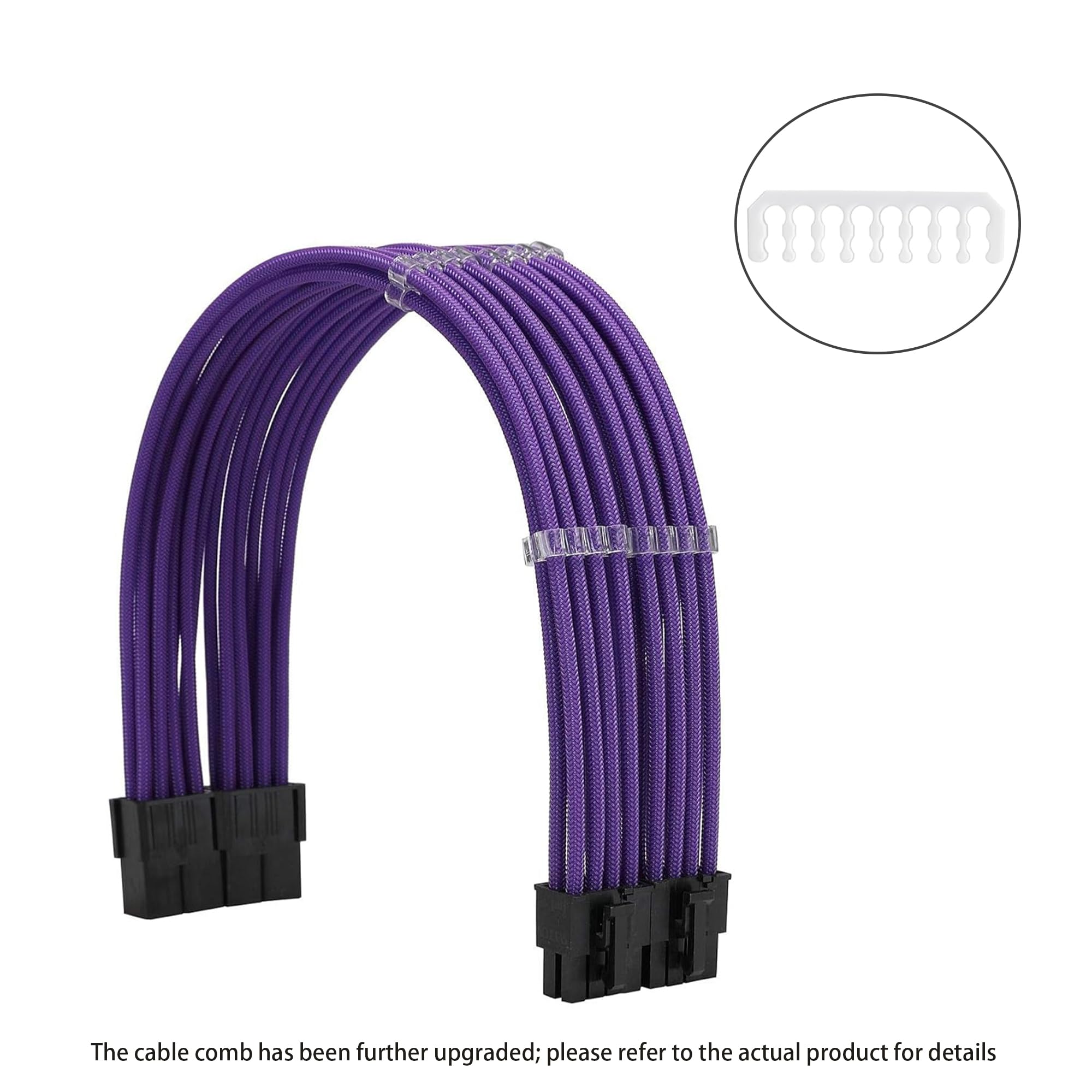 Formulamod Sleeve Extension Power Supply Cable Kit 18Awg Atx 24P+ Eps 8 P+Pci E8 P With Combs For Psu To Motherboard/Gpu (Purple