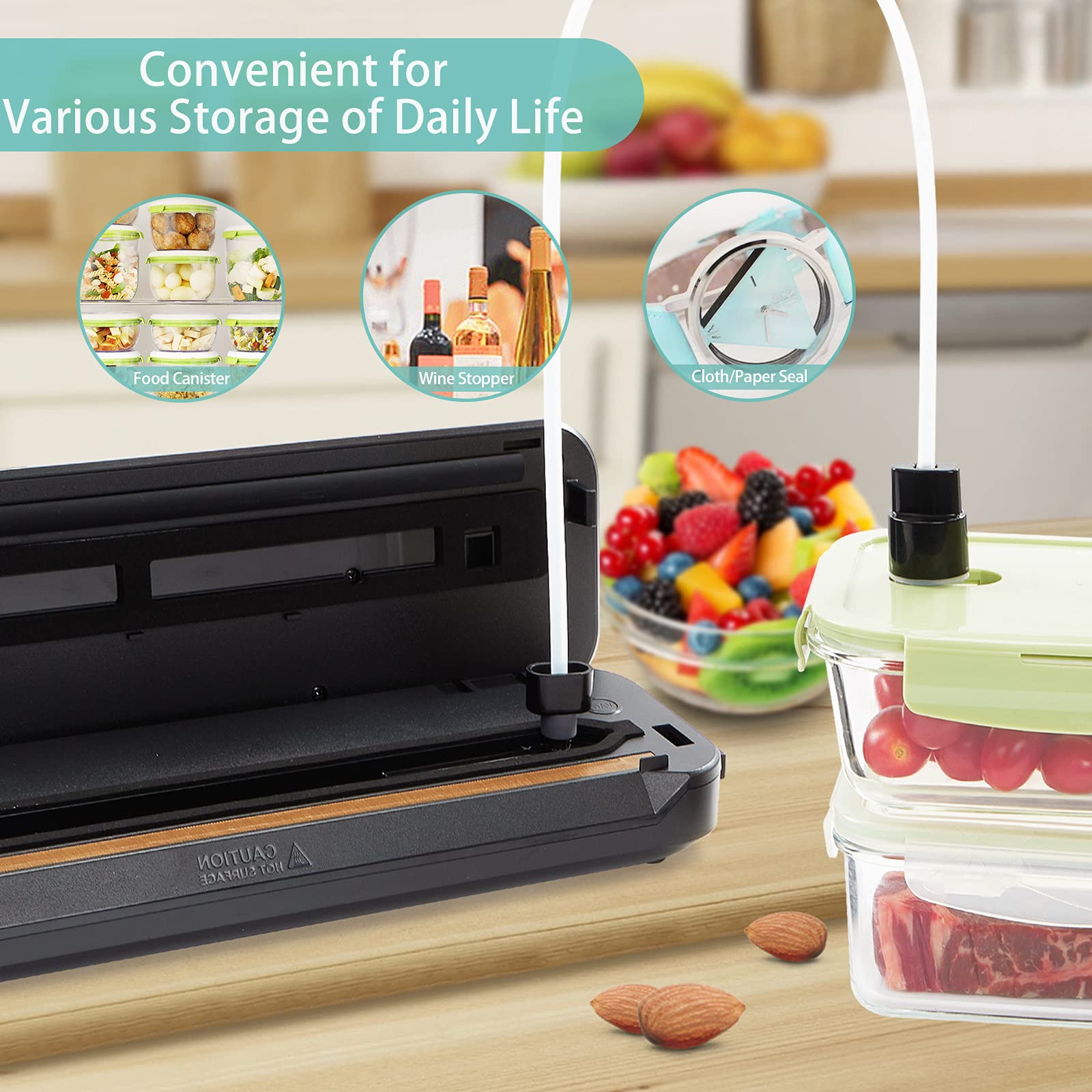 Vacuum Sealer Machine With 55 Count 8''X12'' Food Sealers Bags And 8''*79' Vacuum Sealer Roll, Inkbird Automatic Vacuum Sealers