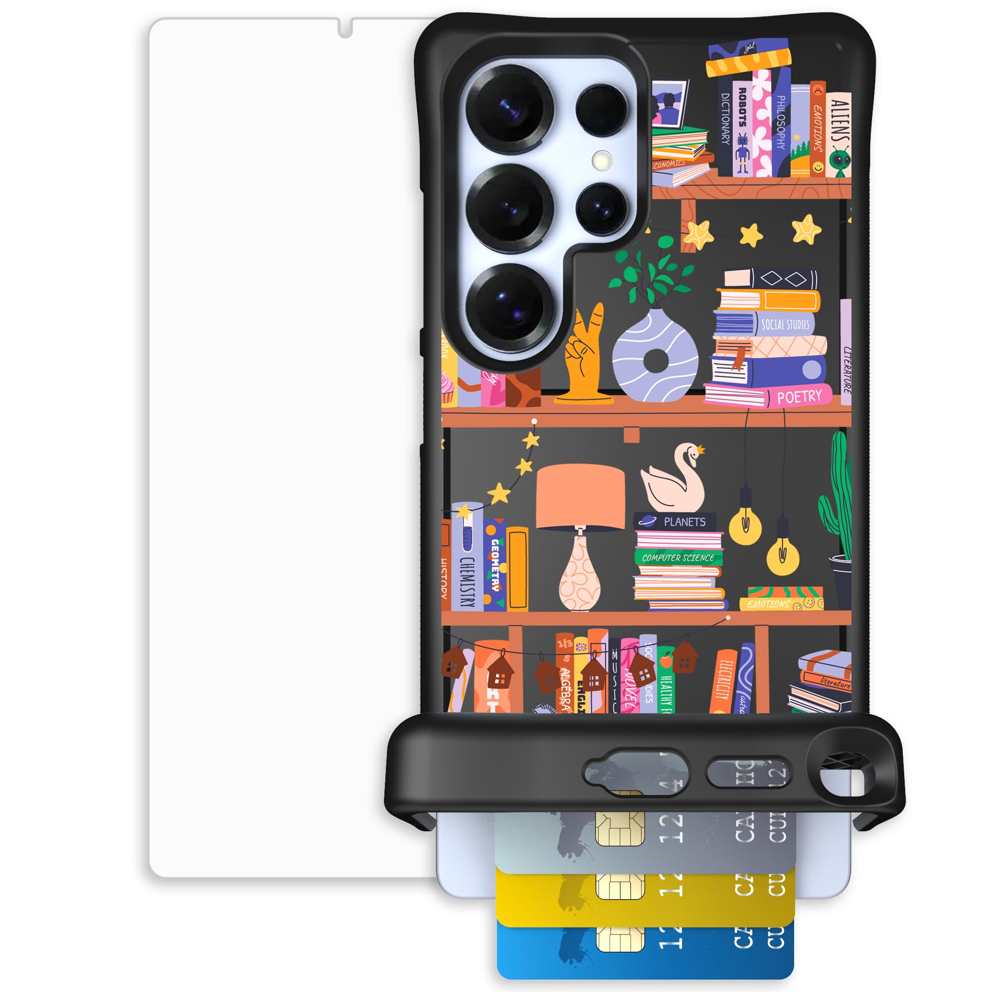 Scooch for Samsung Galaxy S25 Ultra Case with Card Holder, Wingmate Wallet Case with Hidden Card Slot and RFID Protection, Bundl