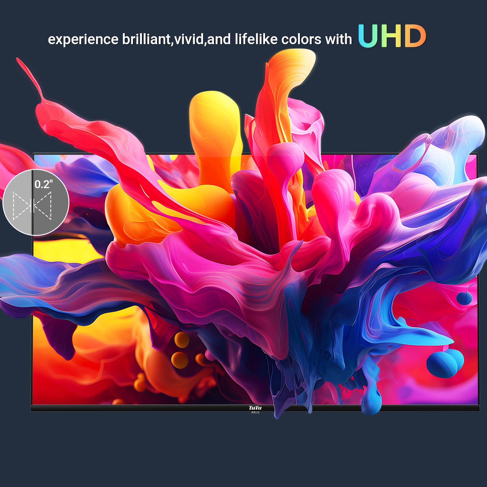 Tutu 32'' 720P Hd Led Google Tv Widescreen High Definition Slim Design Smart Tv With Built In Hdmi Usb Suitable For Kitchen Kid'