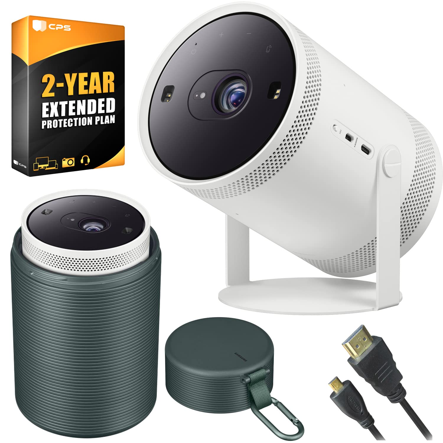 Samsung The Freestyle Projector, Up To 100'' Screen, Smart Tv, 360 Degree Sound (Sp Lsp3Blaxza) Bundle With The Freestyle Projec